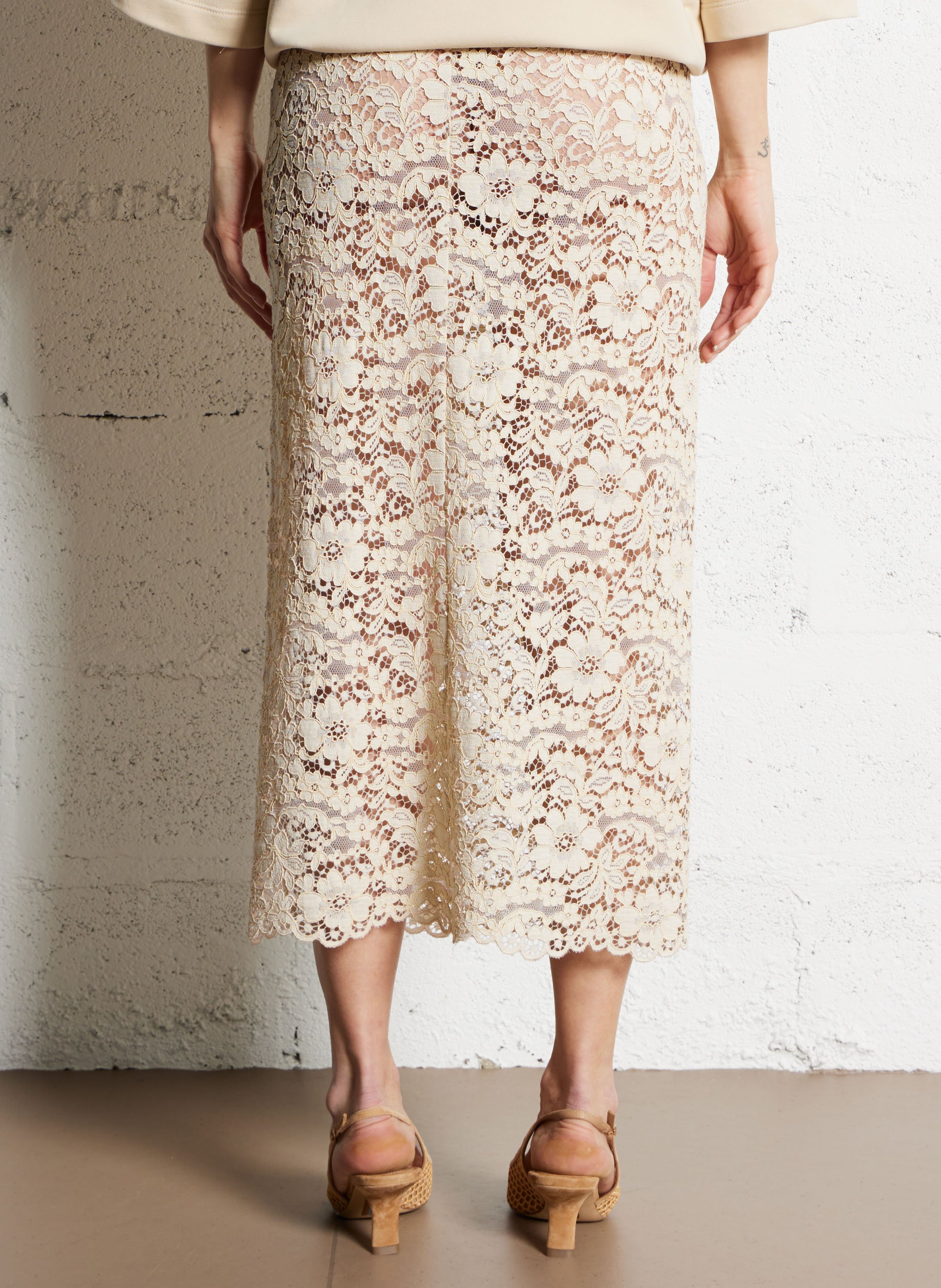 Round neck t-shirt dress in blended cotton IMPERIAL Beige