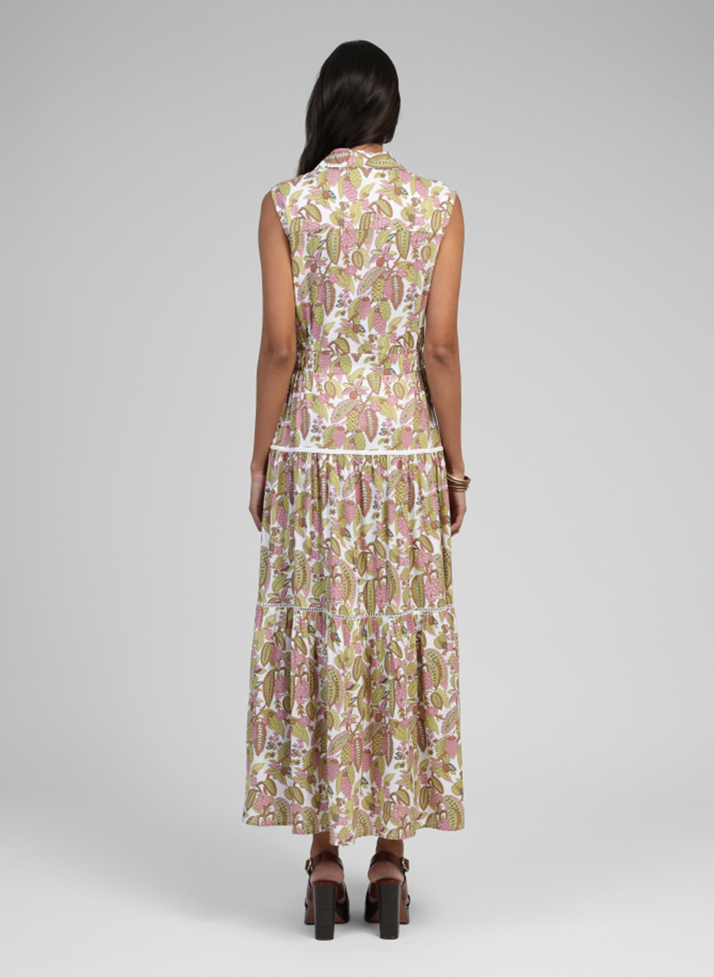 Dana long printed dress AN'GE Khaki