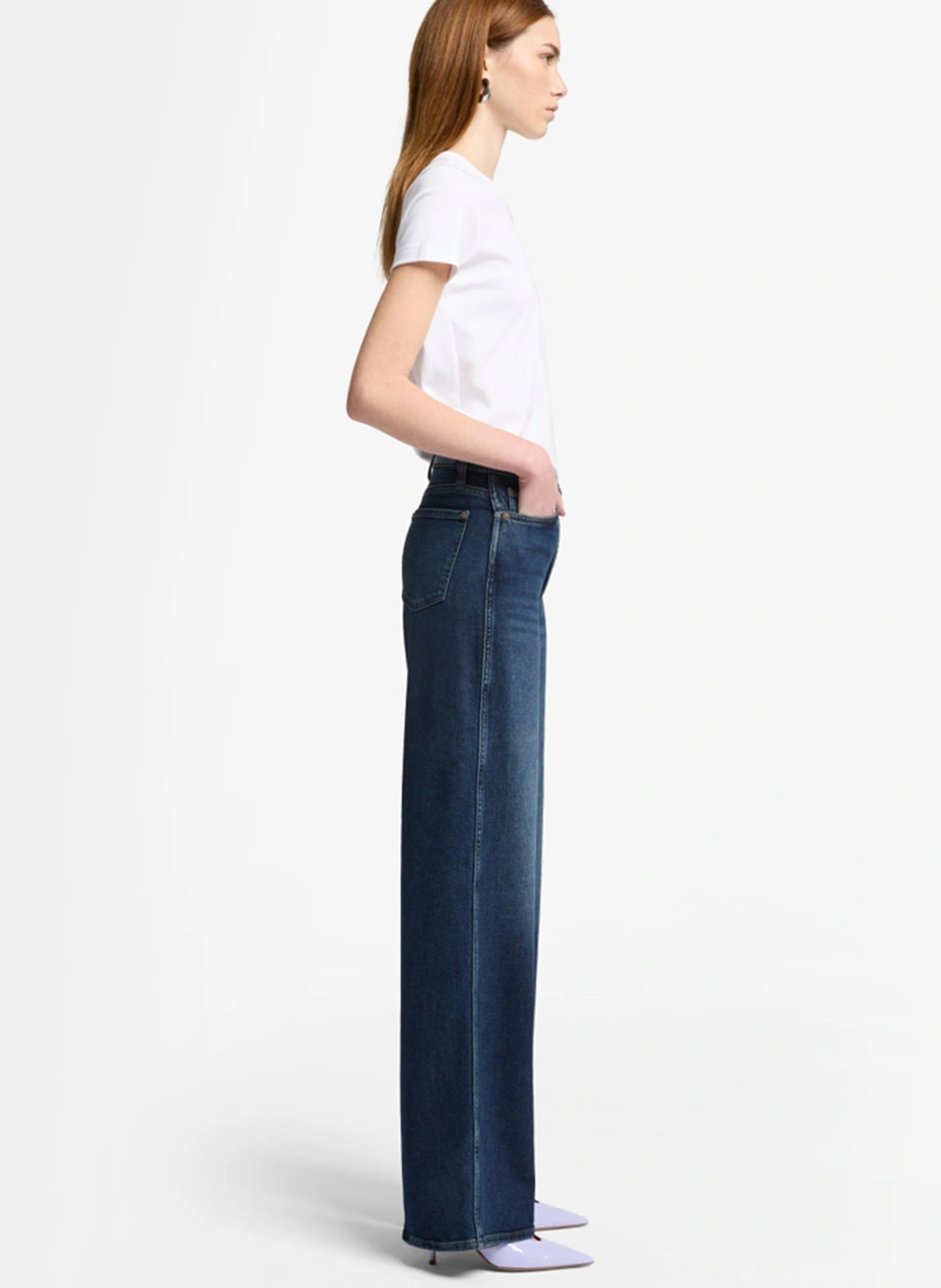 Wijde broek met hoge taille 7 FOR ALL MANKIND Blauw