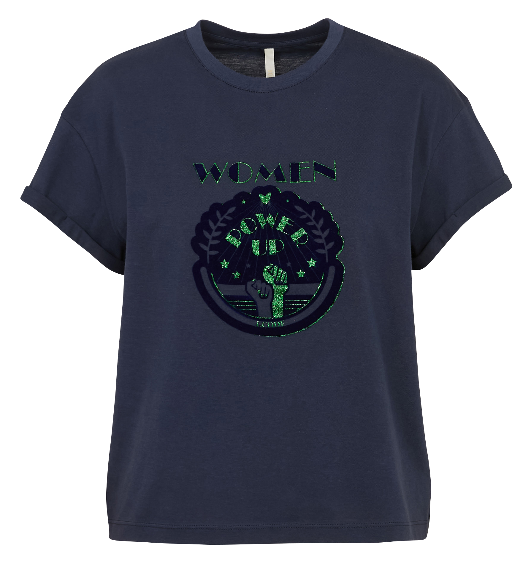 Tee-shirt col rond en coton I CODE Bleu