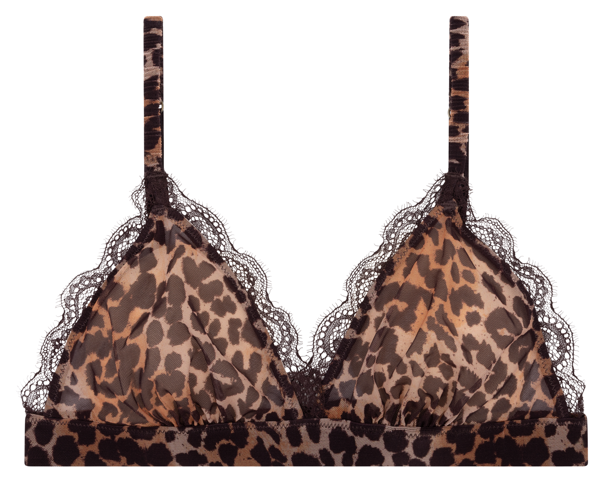 Luipaard driehoekige beha met kant LOVE STORIES Bruin