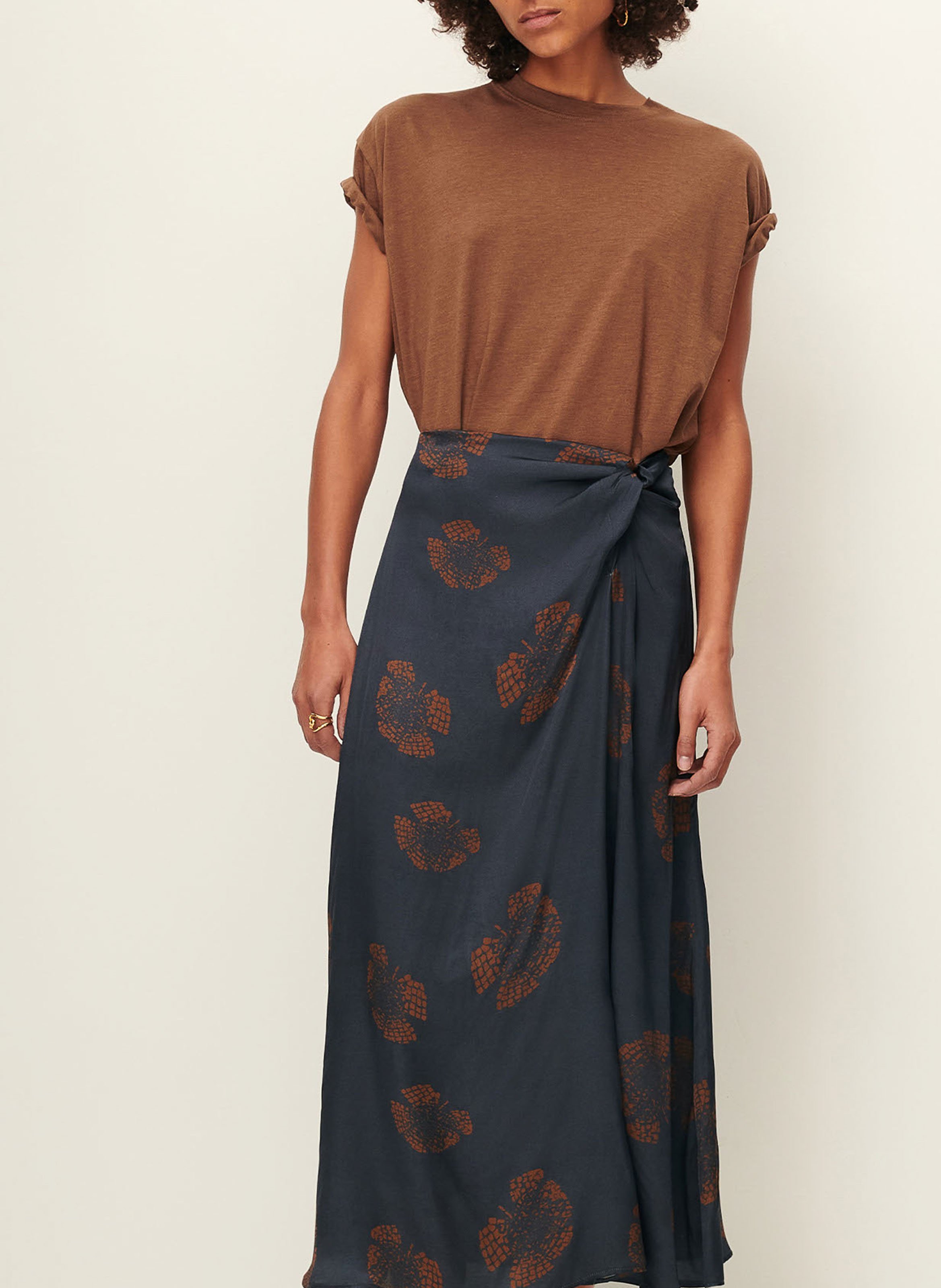 Jupe longue droite imprimée SESSUN Multicolore