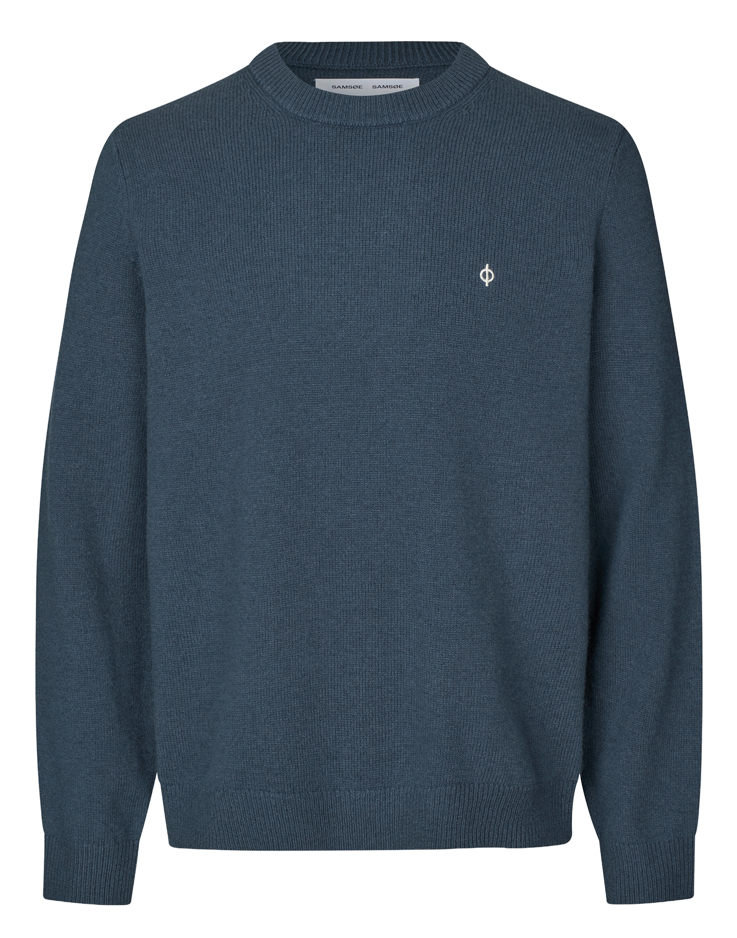 Pull en laine mélangée col rond  SAMSOE SAMSOE Bleu