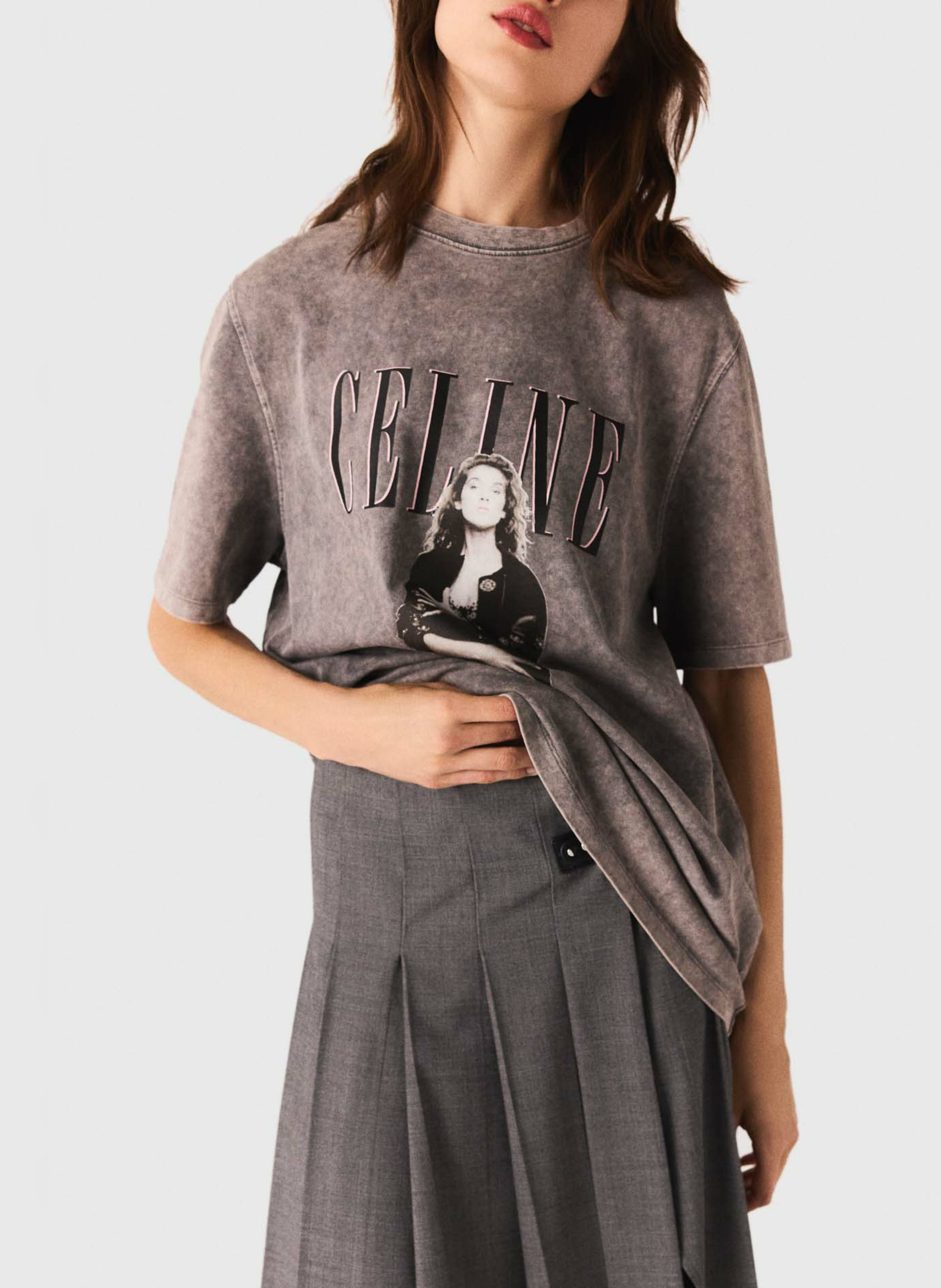 Oversized cotton T-shirt MAJE Grey