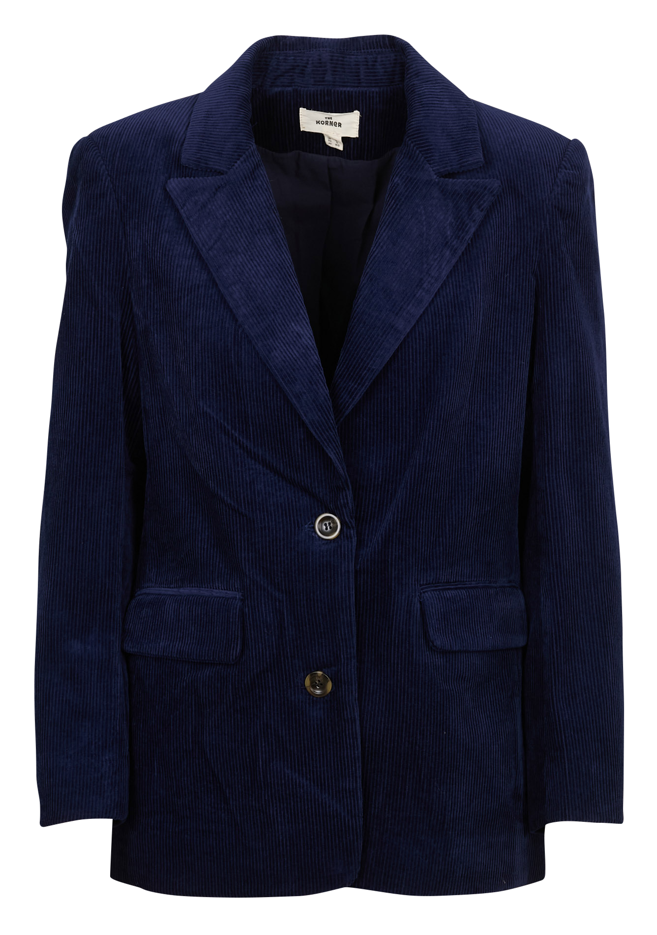 Taillierte Baumwoll-Blazerjacke THE KORNER Blau