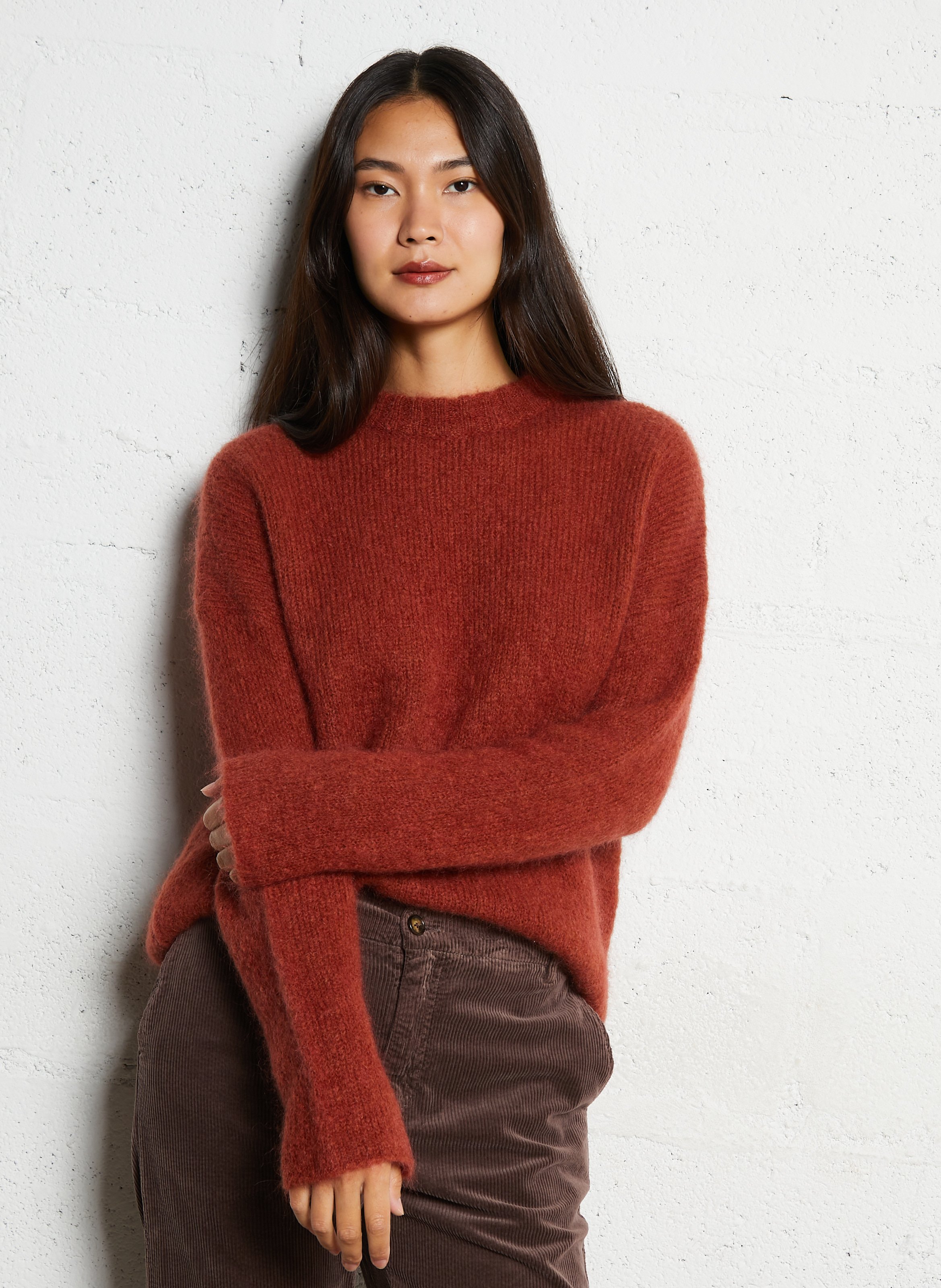 Loose-fit round-neck mohair-blend sweater HOD PARIS