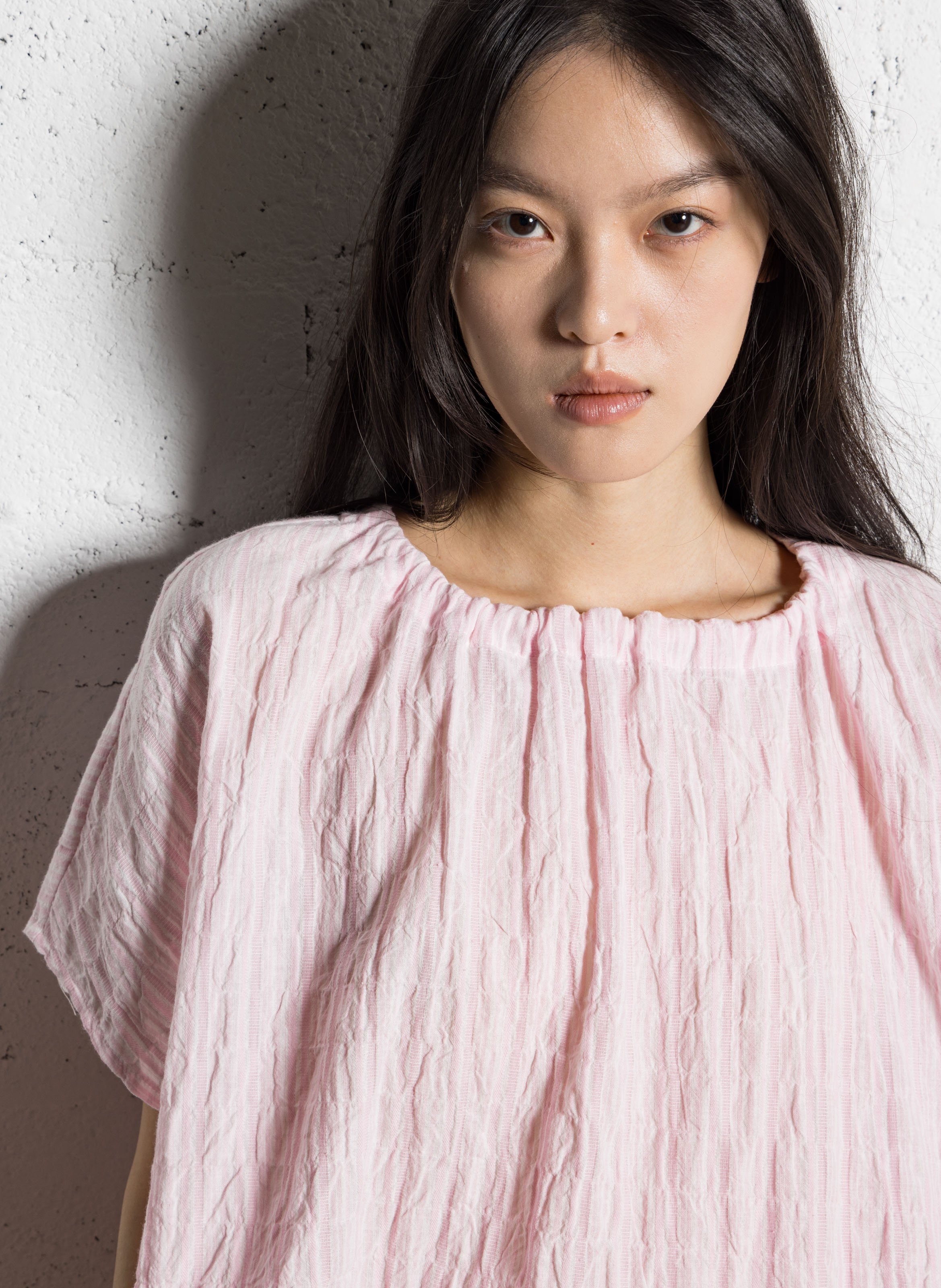 Weites Top mit Rundhalsausschnitt aus Wollmix JC SOPHIE Rosa