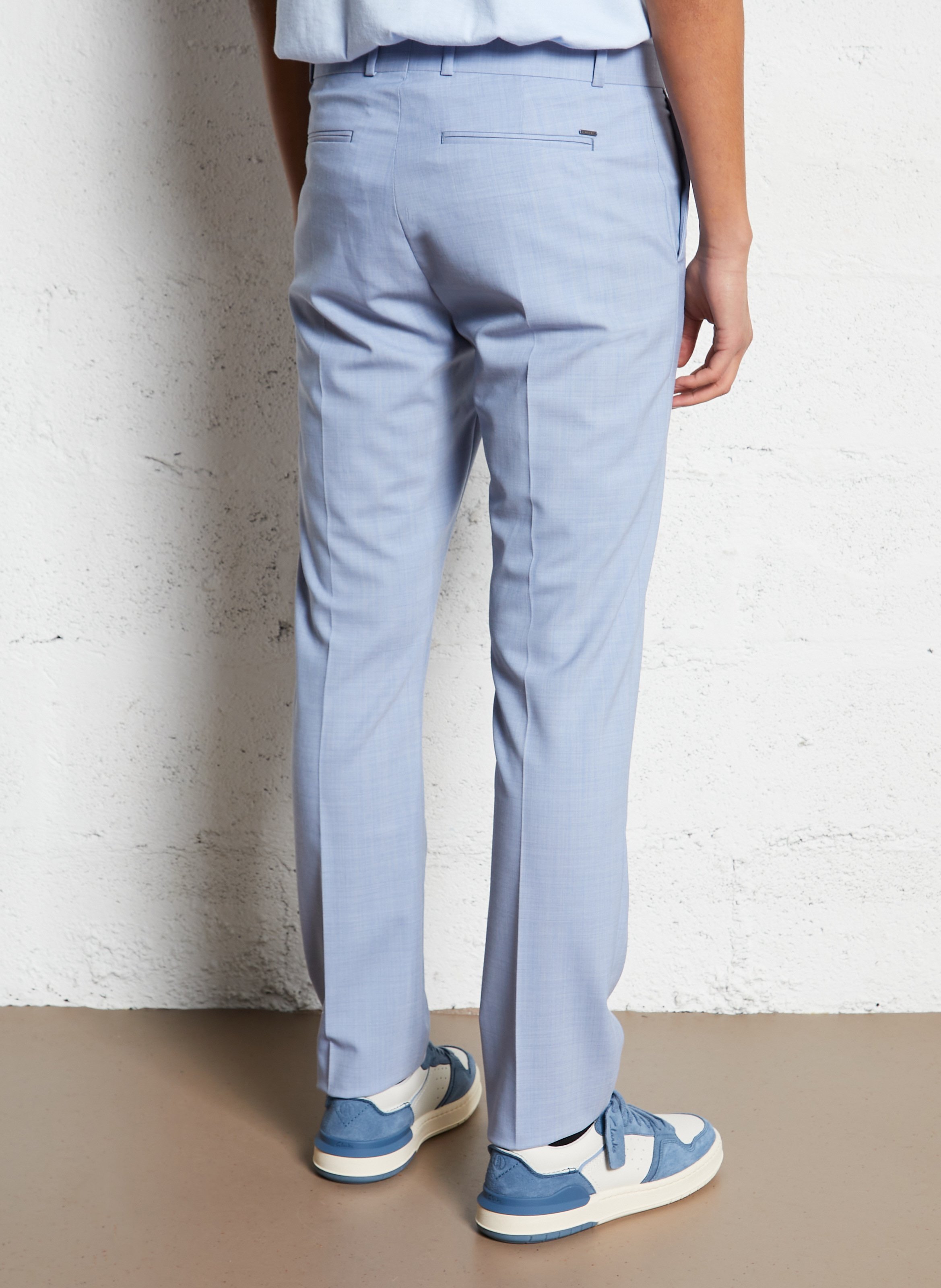 Straight wool-blend trousers IKKS Blue