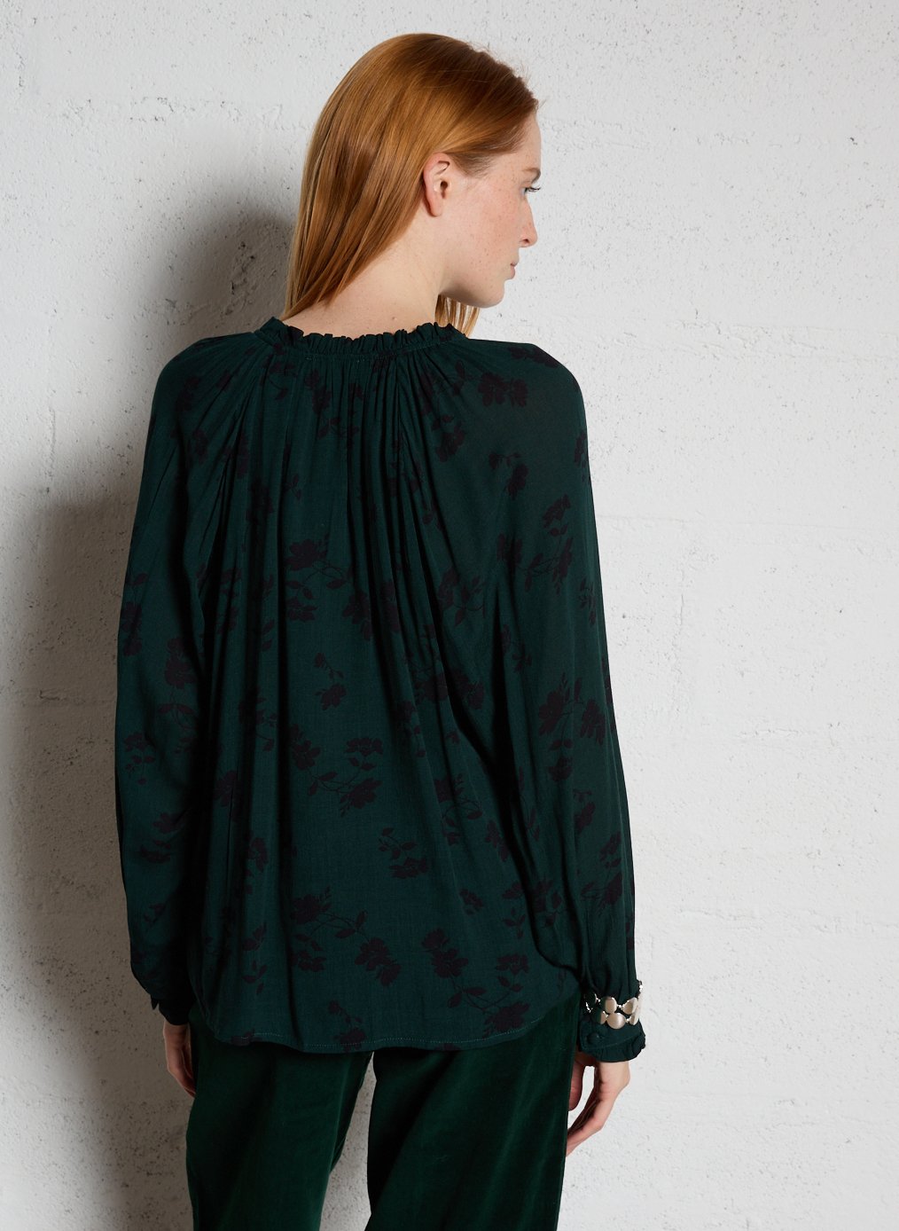 Chemise ample col V imprimée LA PETITE ETOILE Vert