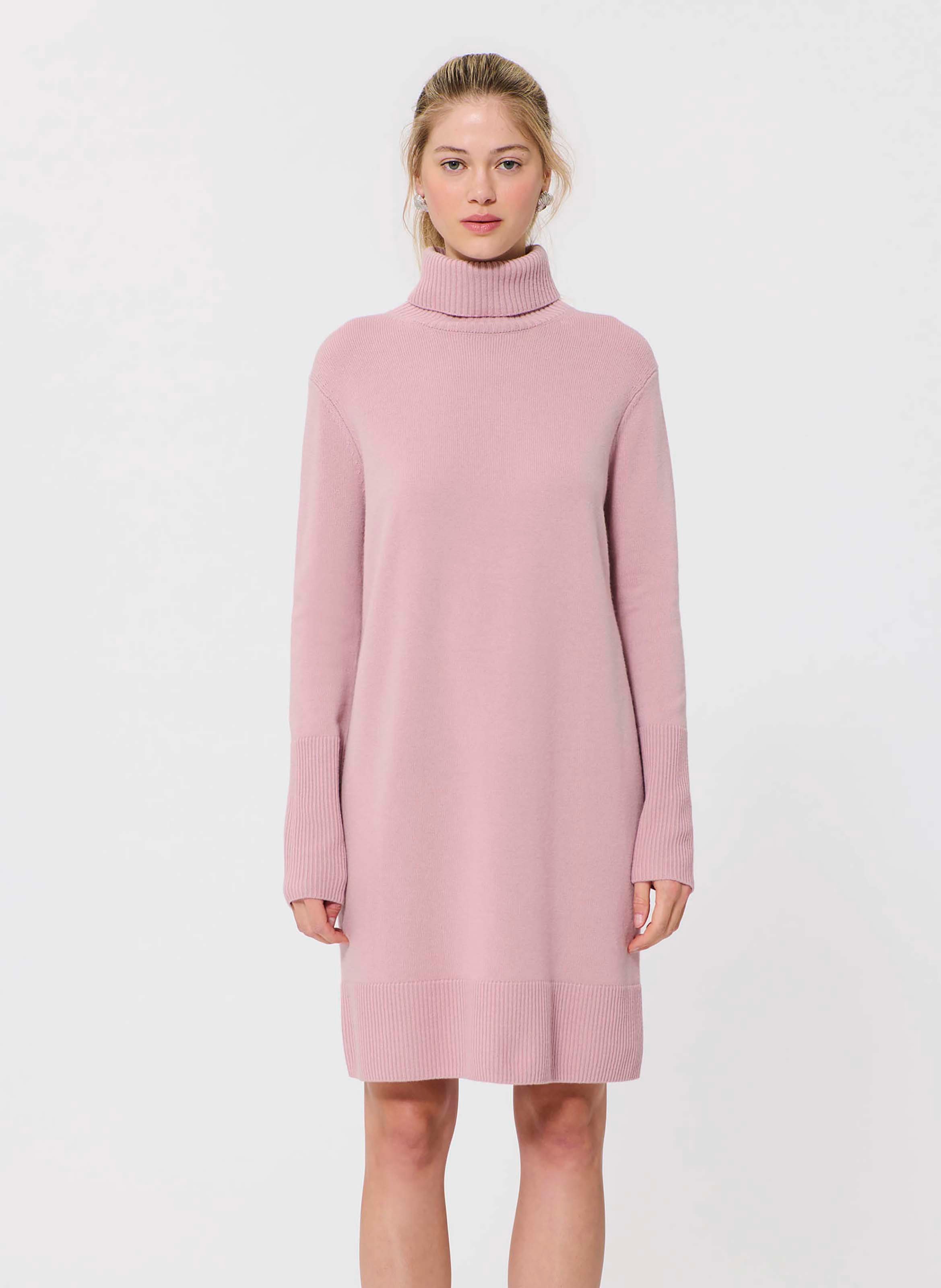 Vestito a maglia oversize con collo alto in misto lana TARA JARMON