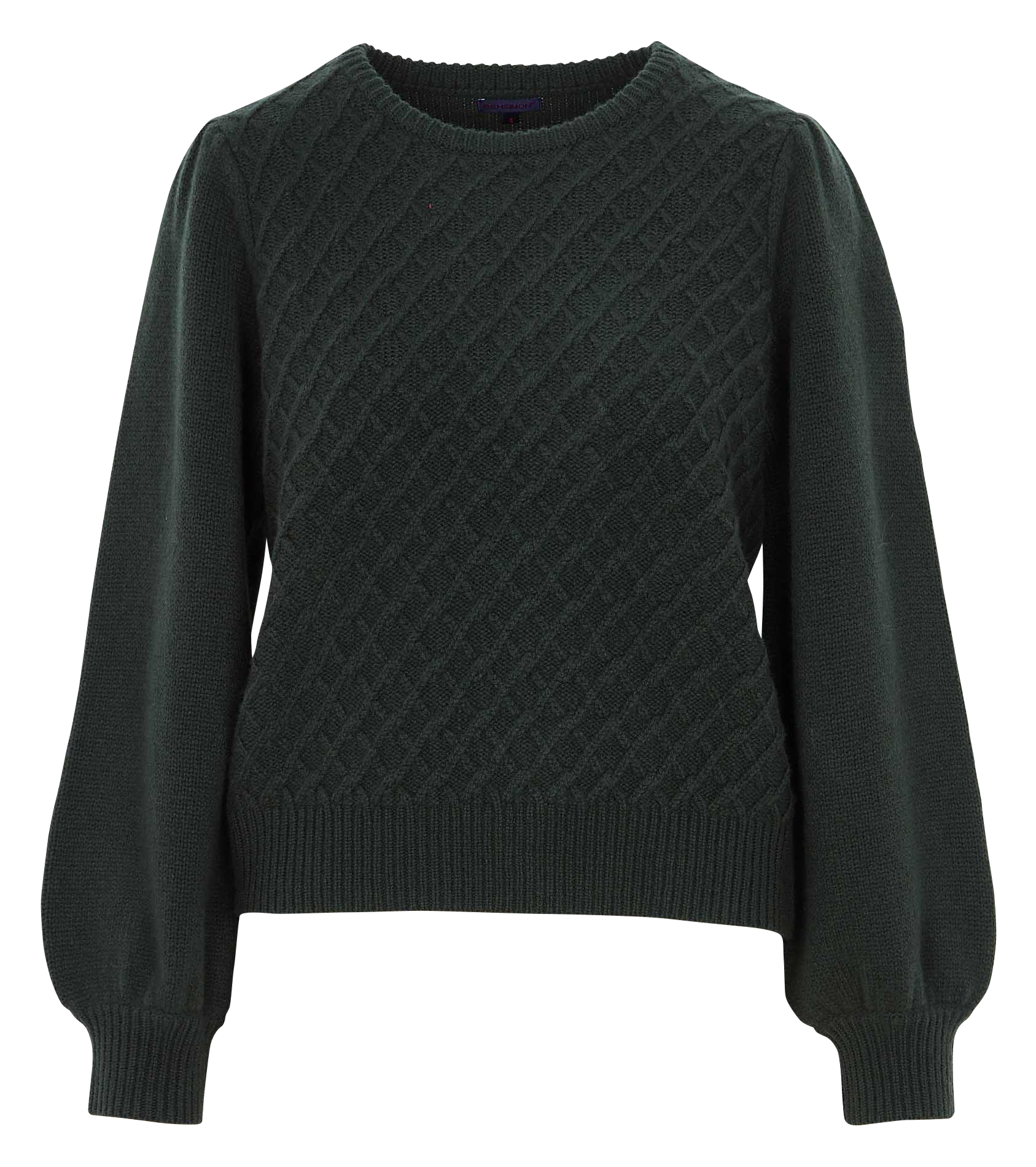 Pull col rond en laine BENSIMON Kaki