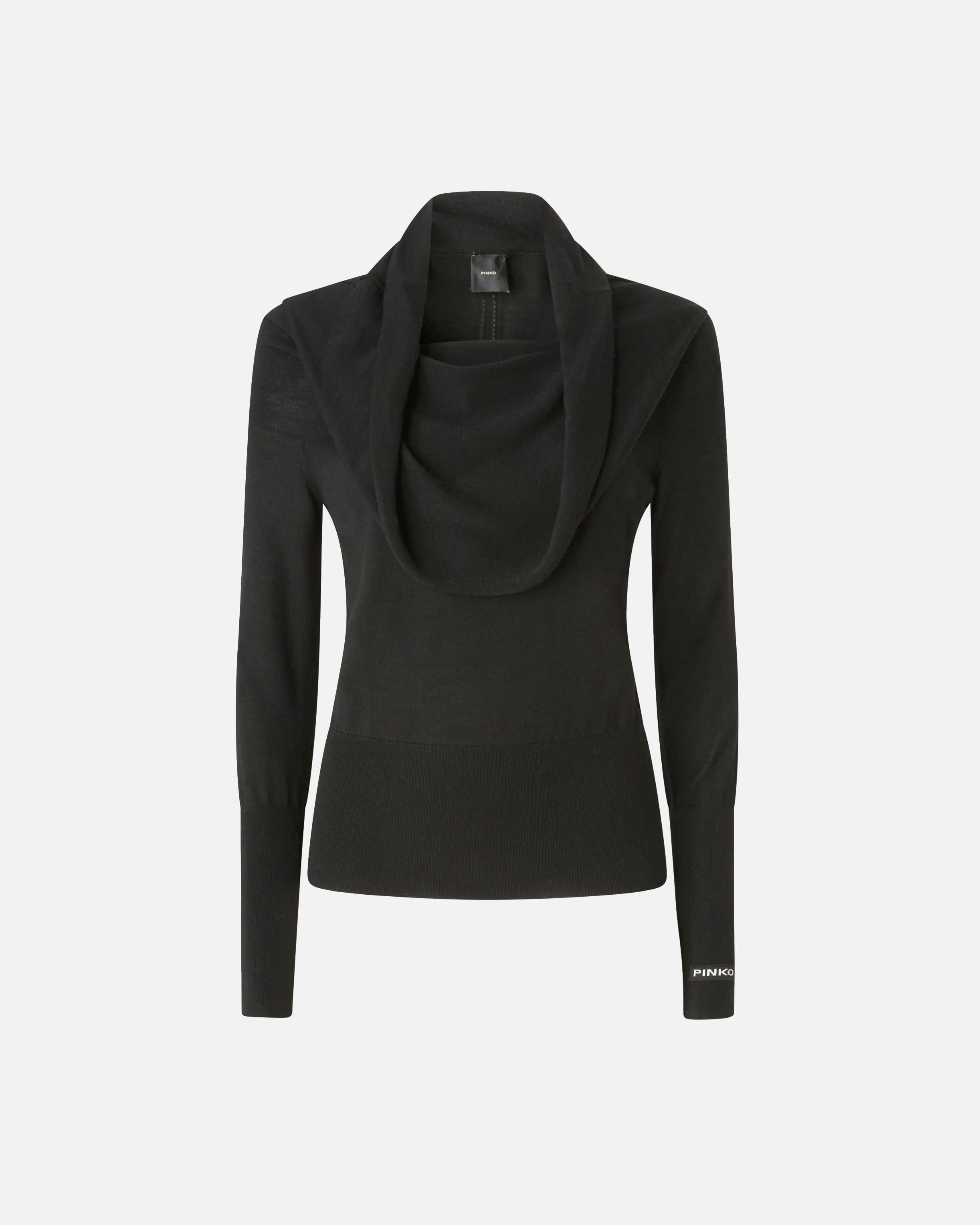 Shawl collar sweater PINKO Black