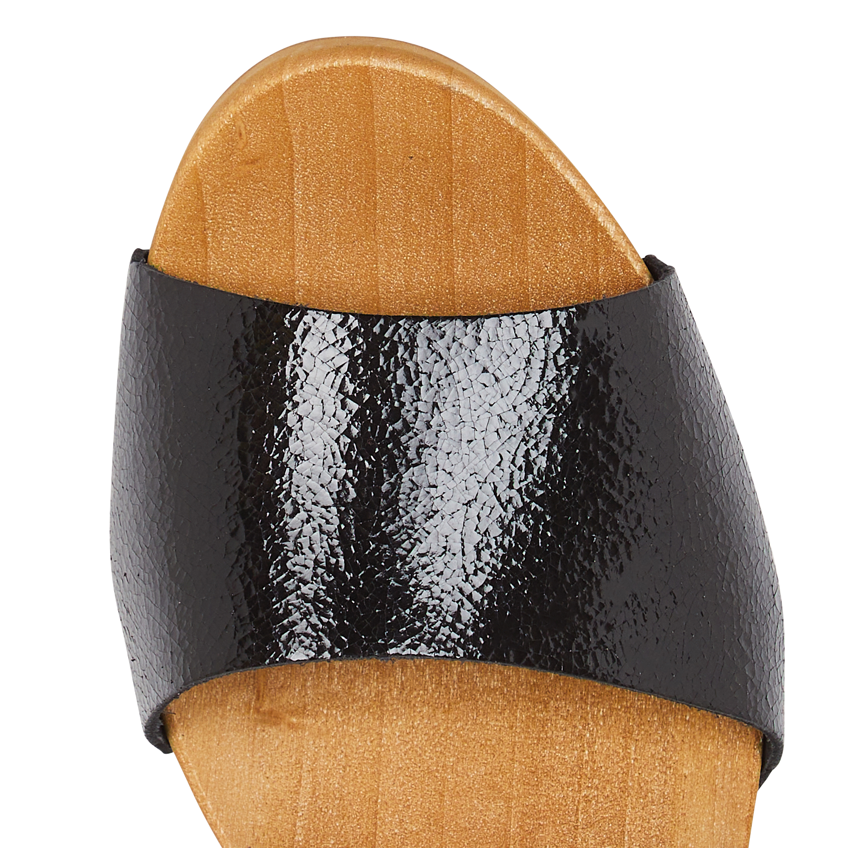 Sandalen mit Absätzen aus genarbtem Lackleder BOSABO Schwarz