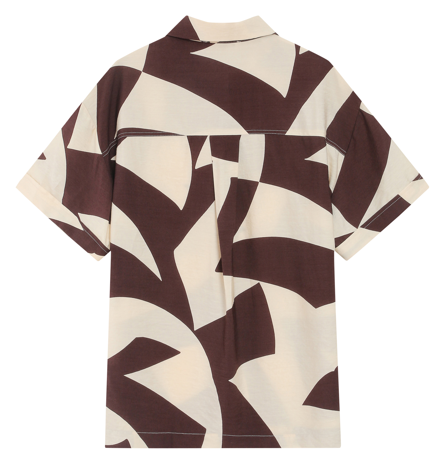 Chemise droite col classique imprimée GRACE ET MILA Marron