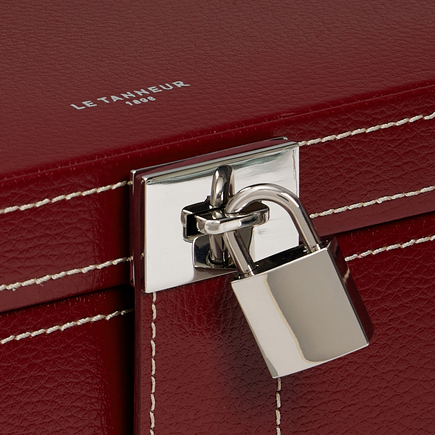 Grande boite à bijoux en cuir recyclé  LE TANNEUR Rouge