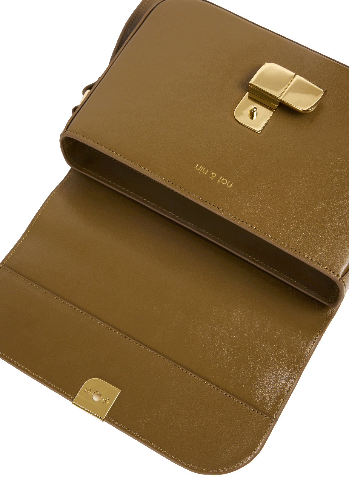 Sac bandoulière à rabat en cuir Marron