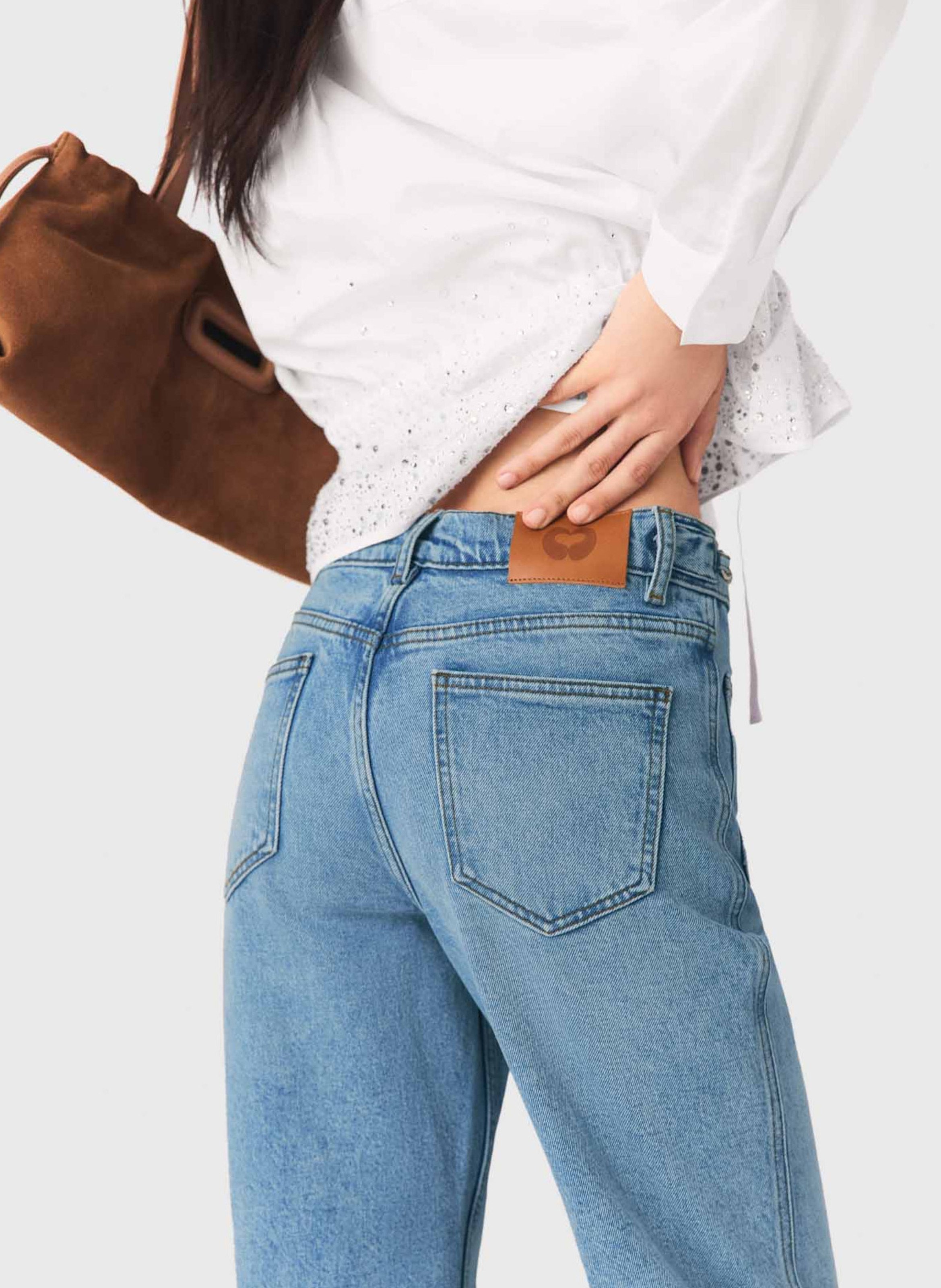 Rechte jeans - katoenblend MAJE Blauw