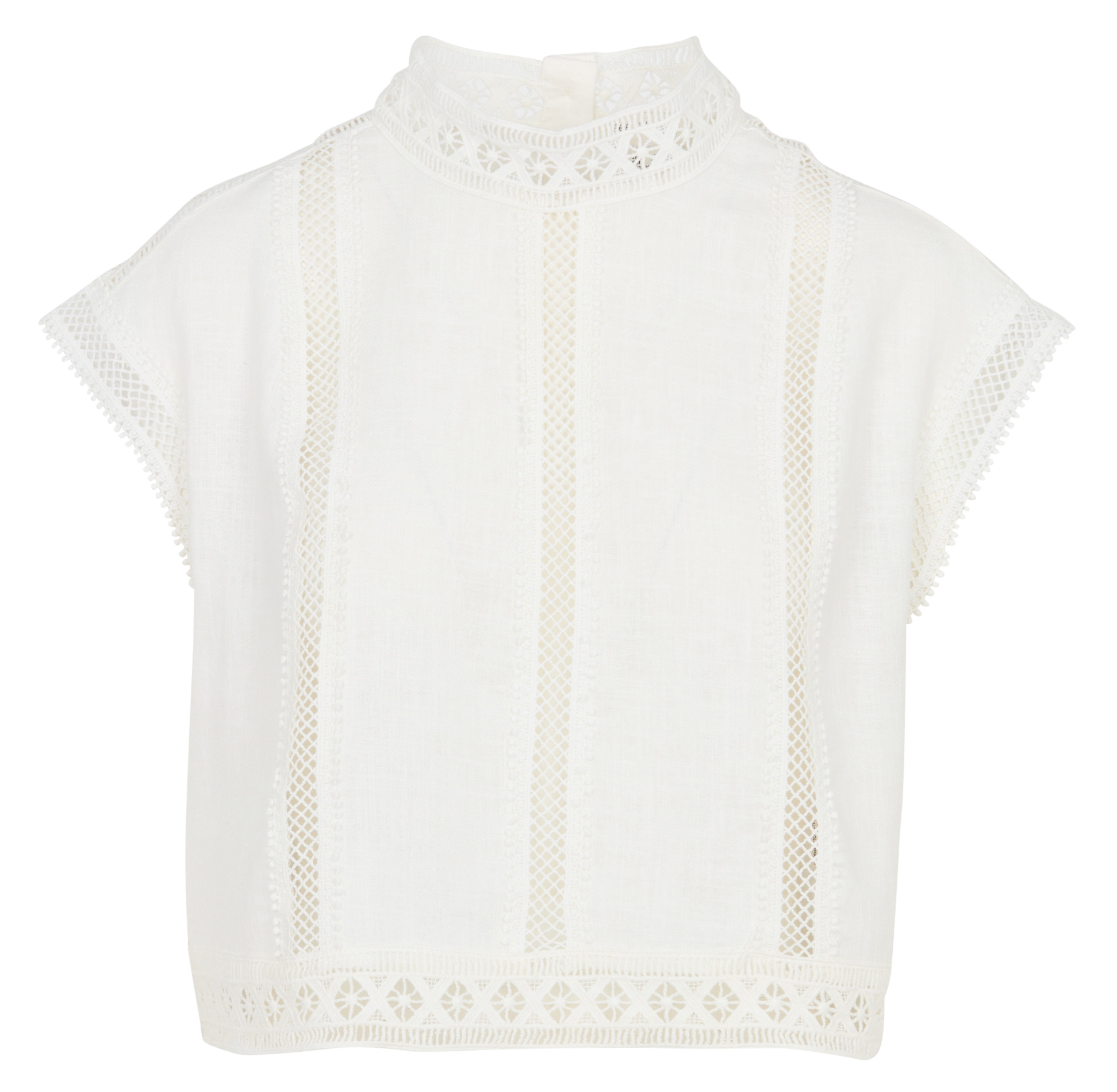 Top boutonné en coton et en lin mélangés SEE U SOON Blanc