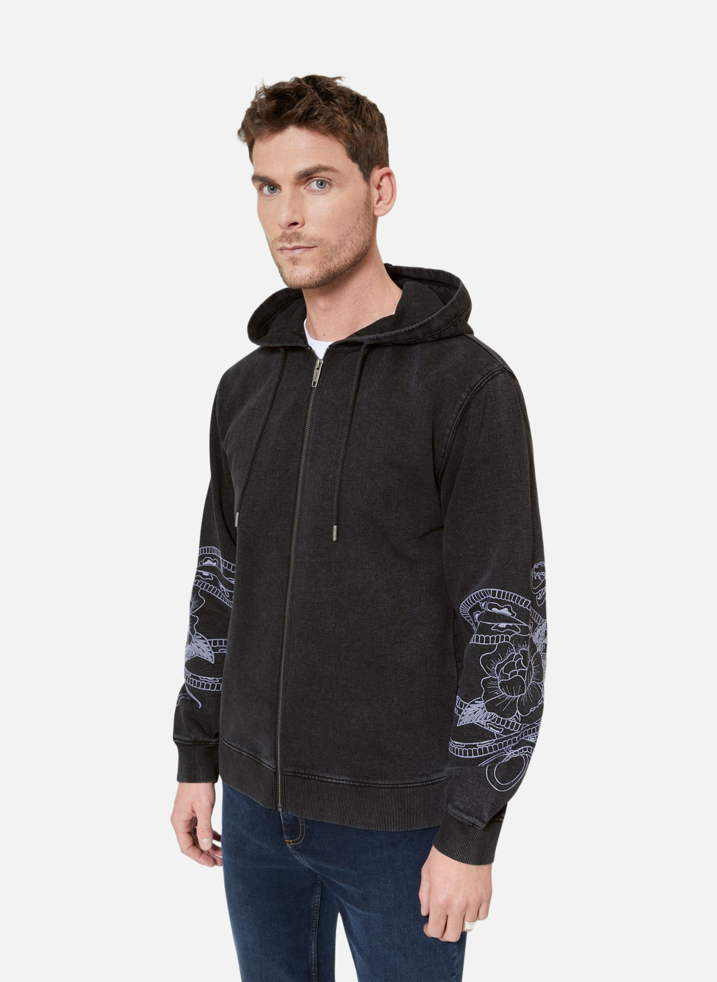 Hooded sweatshirt with embroideries THE KOOPLES Black