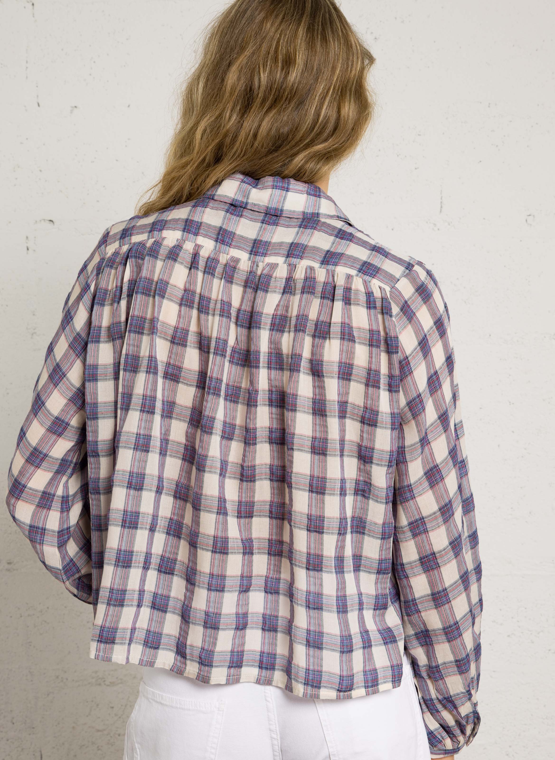 Chemise ample à carreaux en coton SEE U SOON Violet