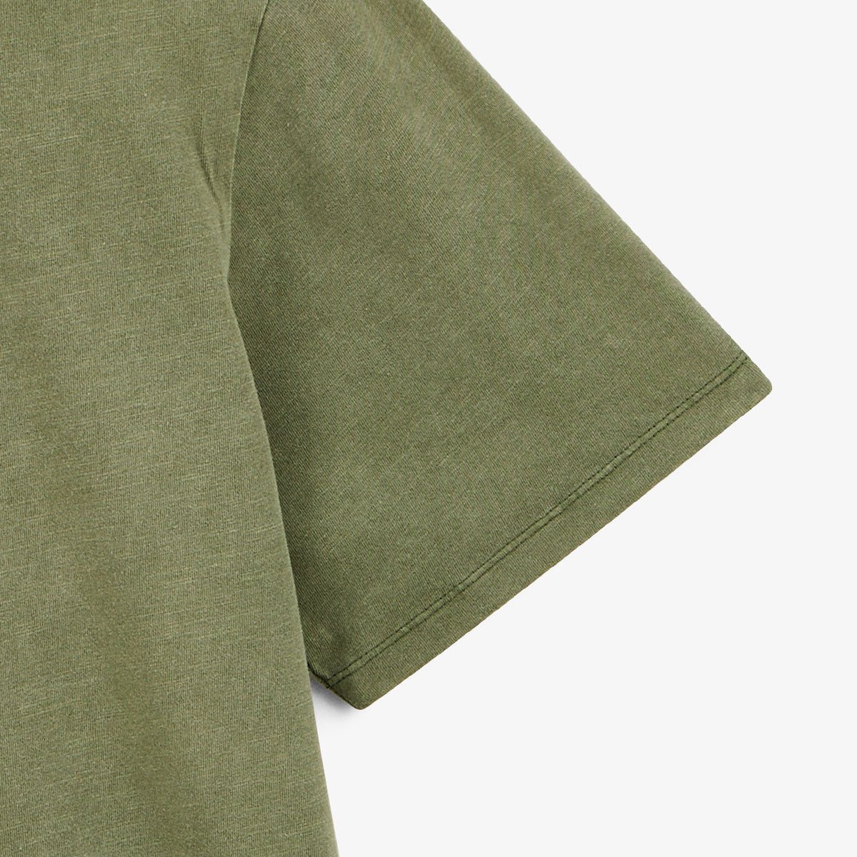 Round neck t-shirt in slub cotton jersey with pigment dye SERGE BLANCO Green