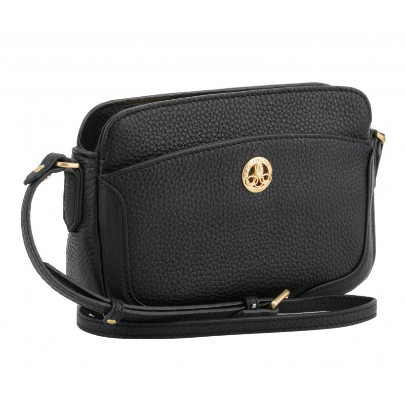 Crossbody bag in cowhide leather Black