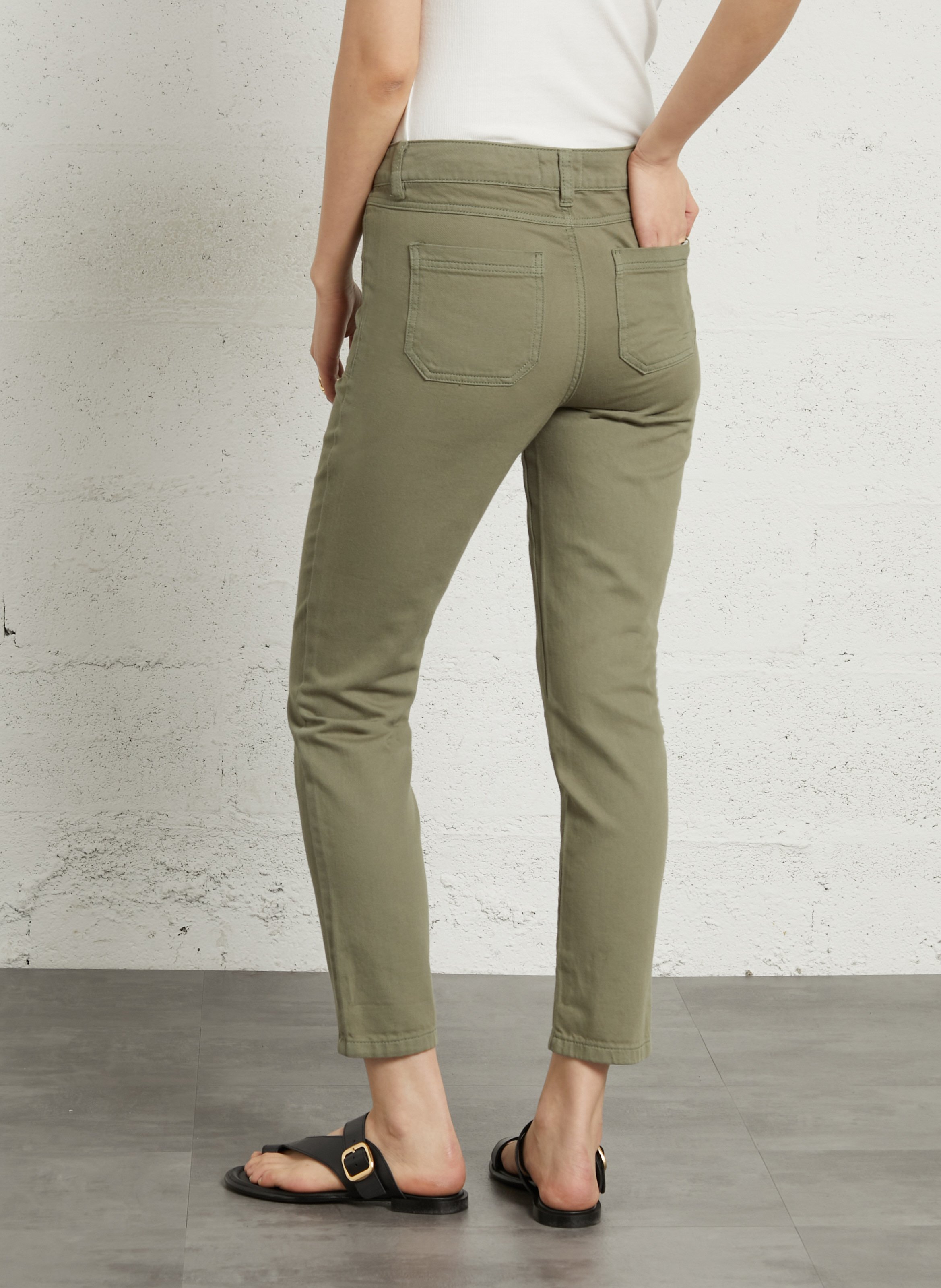 Mid-rise solid chino pants MAISON 123 Green