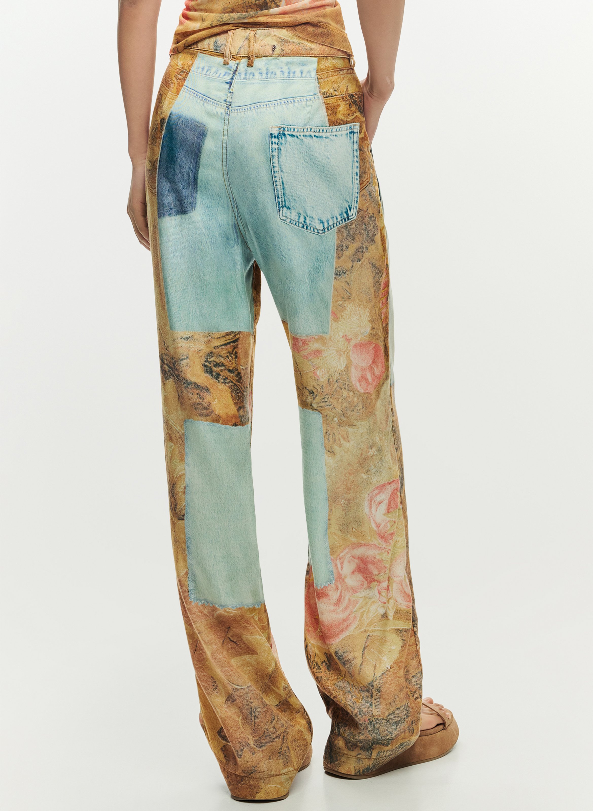 Jean large imprimé DESIGUAL Jaune