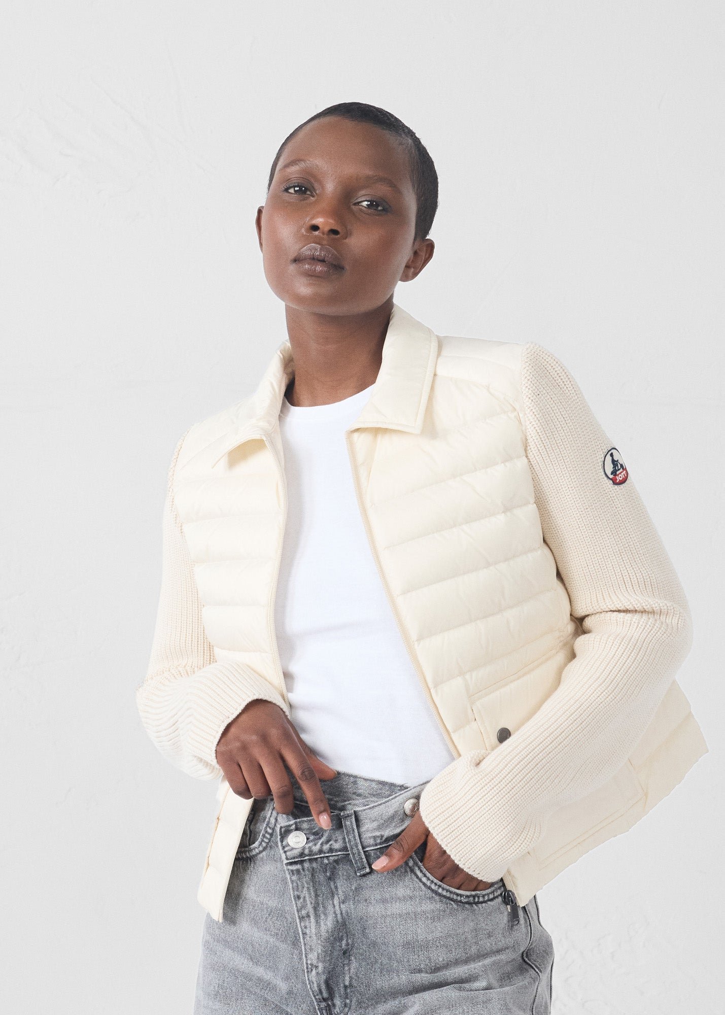 Doudoune bi-matière calista JOTT Blanc