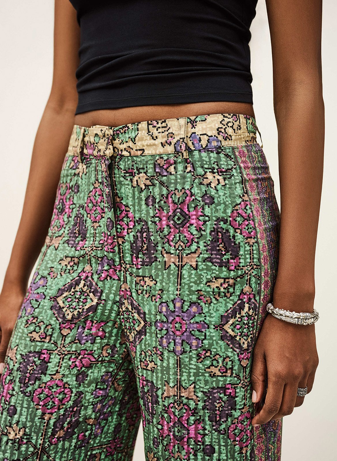 Pantalon large imprimé BA&SH Vert