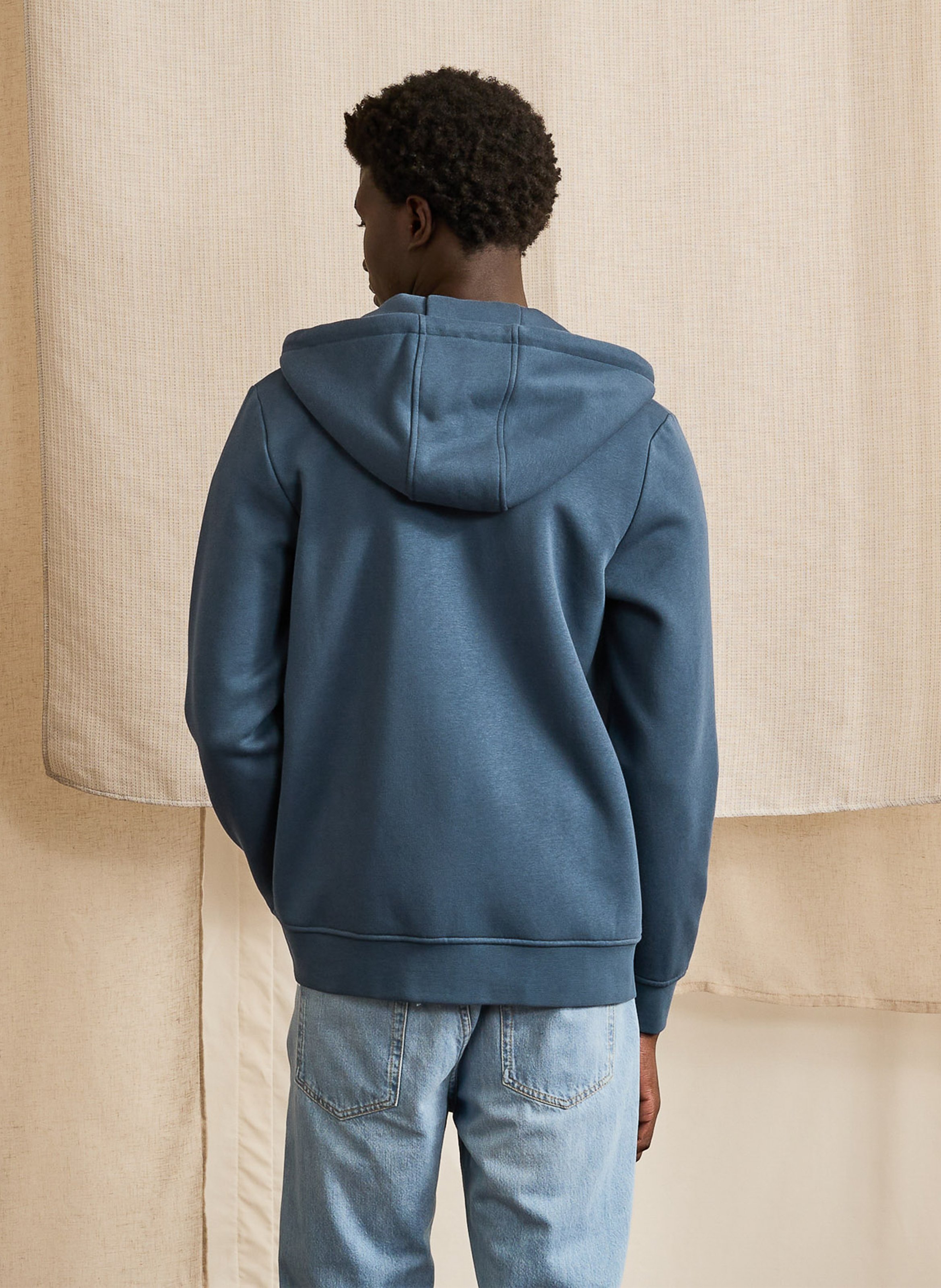 Regular-fit sweater met capuchon - katoenblend FAGUO Blauw