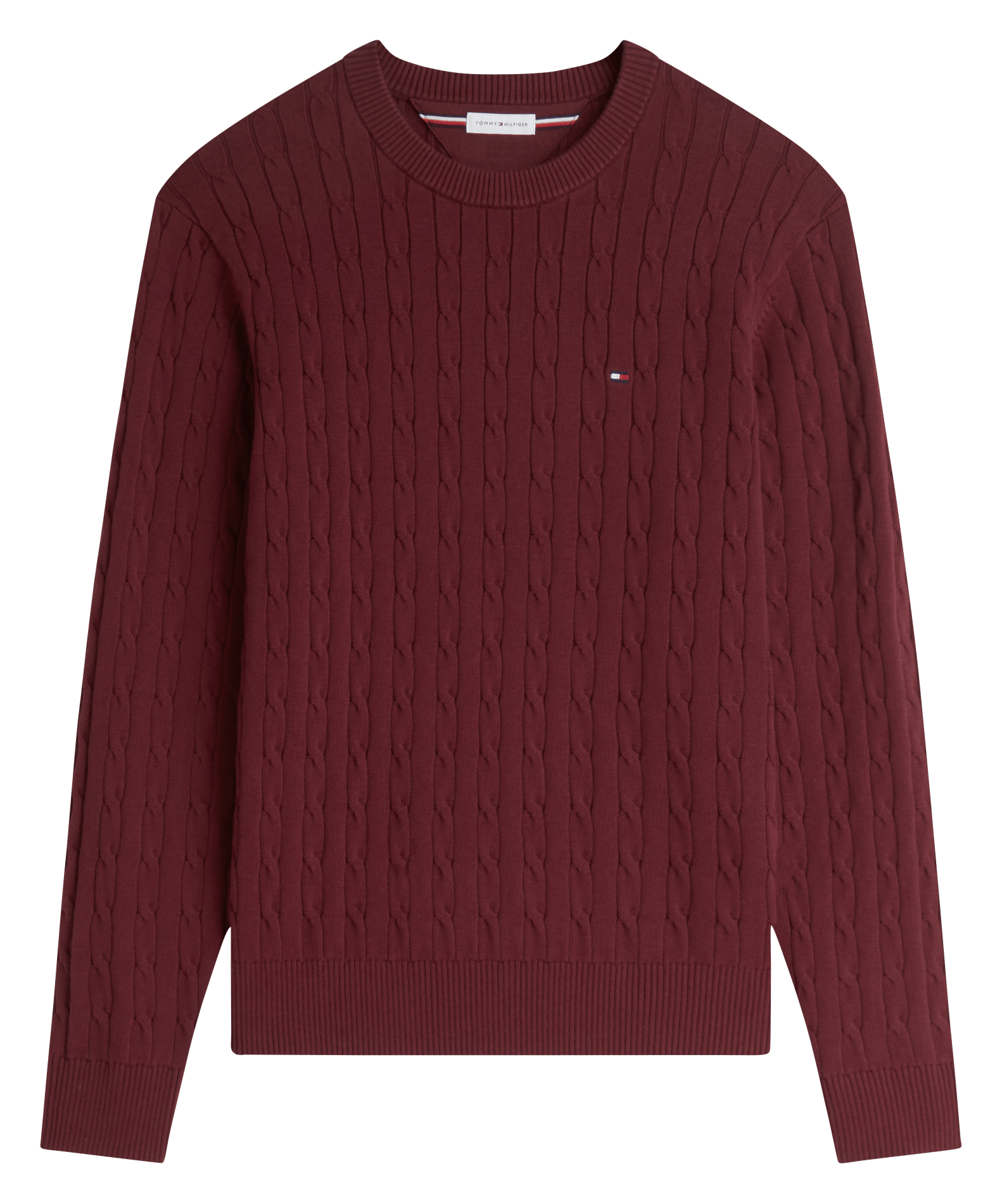 Pull col rond droit en coton biologique TOMMY HILFIGER