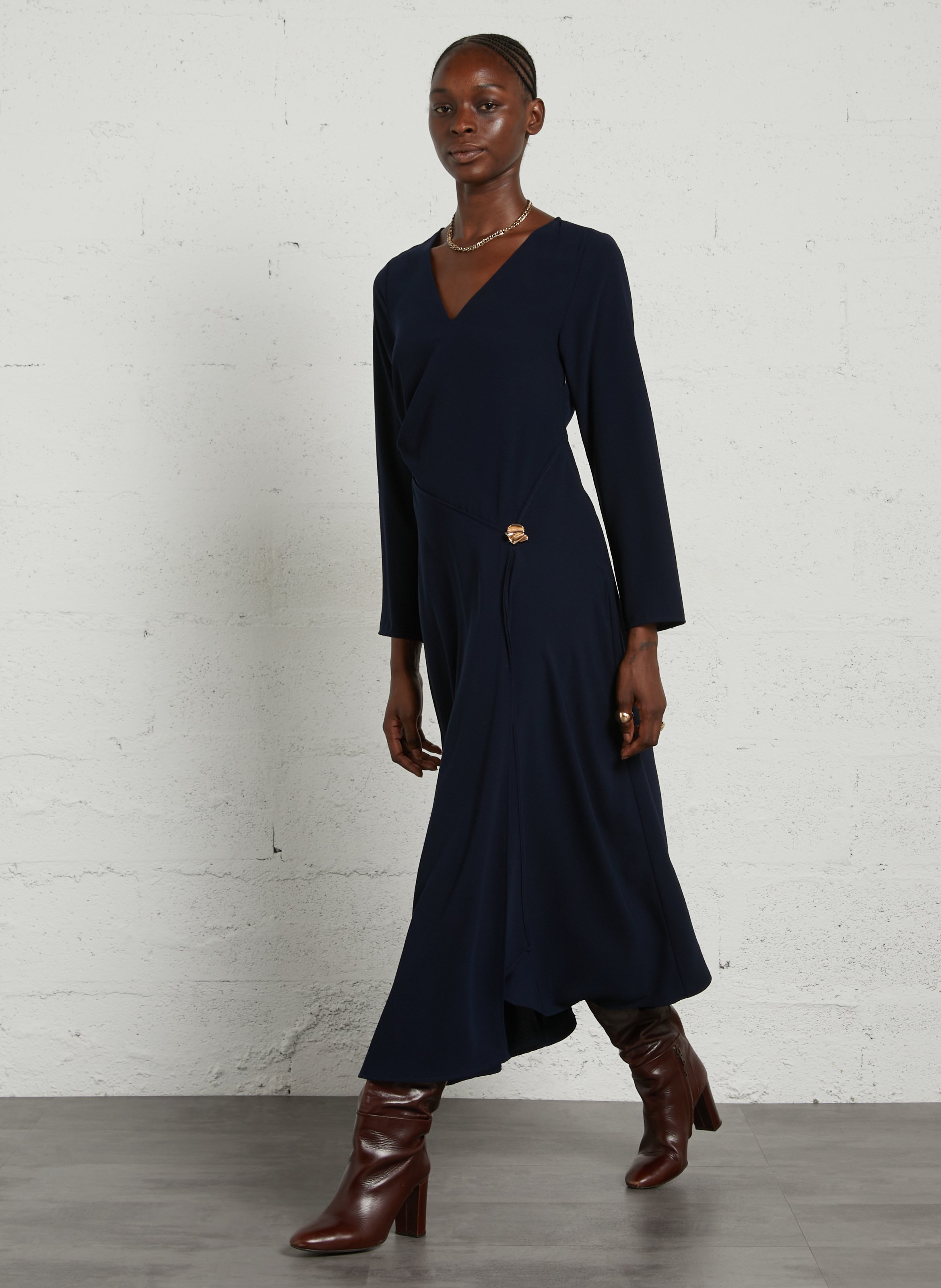 Robe asymétrique midi unie LA PETITE ETOILE Bleu
