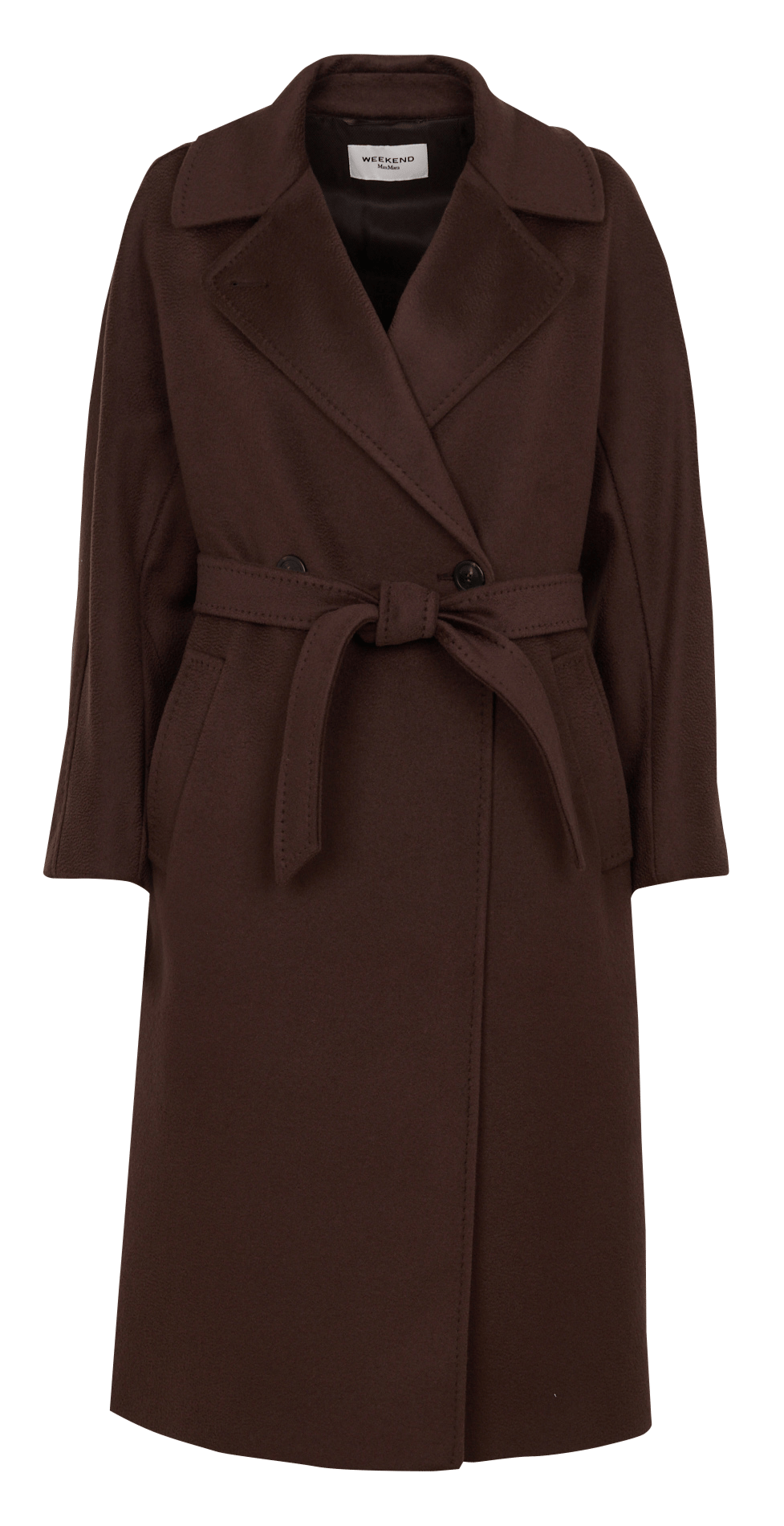 Manteau long ceinturé en laine MAX MARA WEEK END Marron