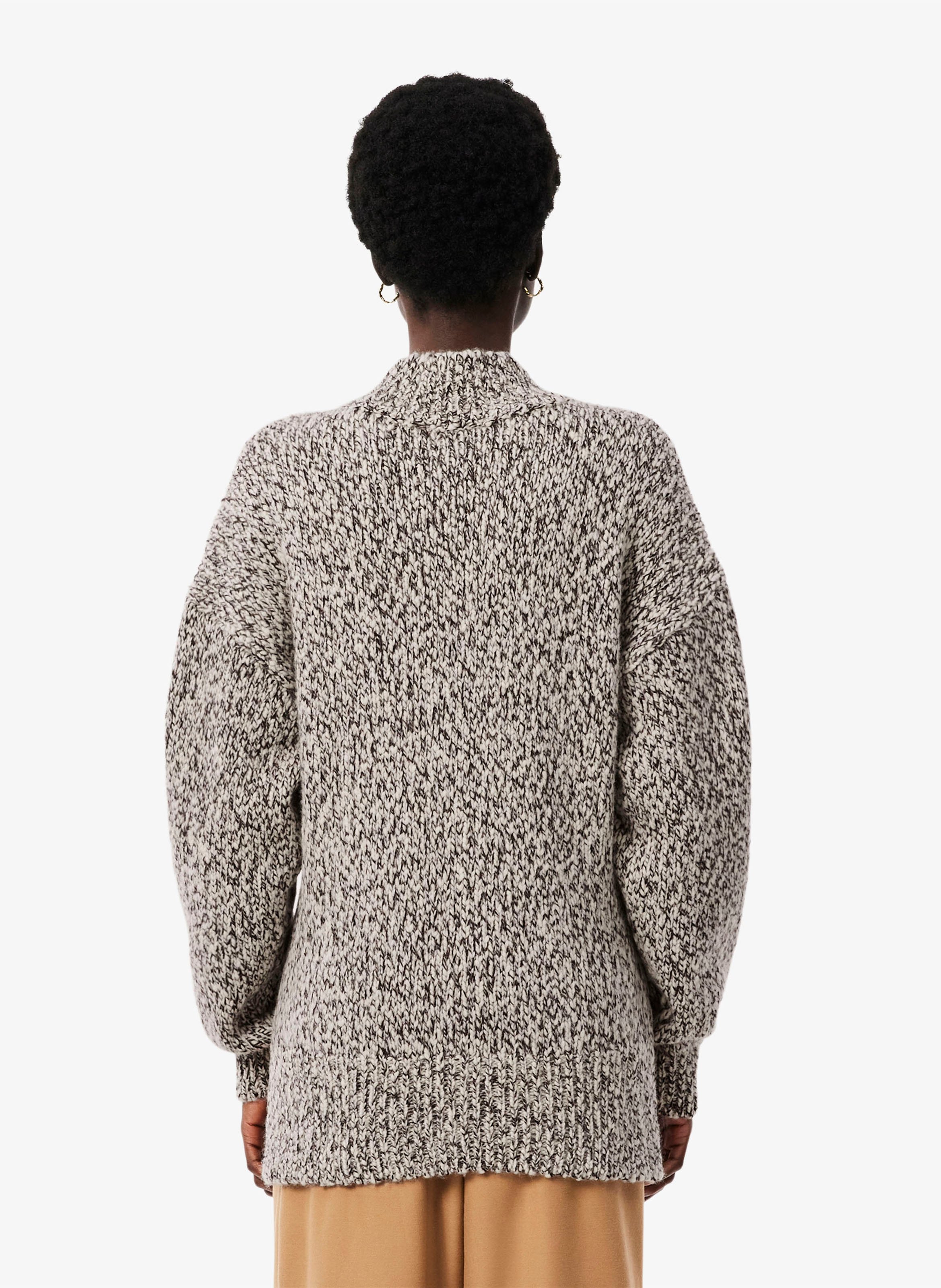 Straight collar wool blend knit pullover LACOSTE Multicolored