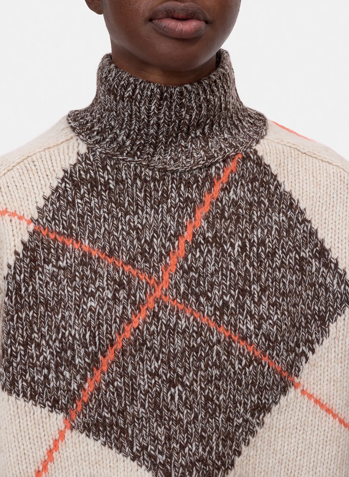 Straight high-neck jacquard wool blend sweater CLOSED Multicolored