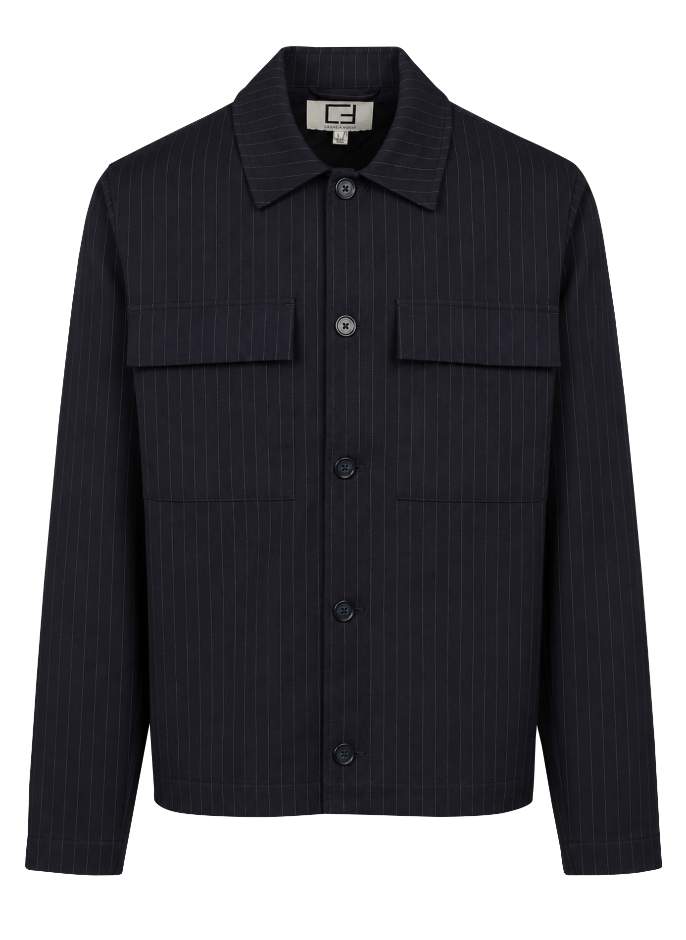 Gerade geschnittene Jacke mit klassischem Streifenmuster. CASUAL FRIDAY Blau