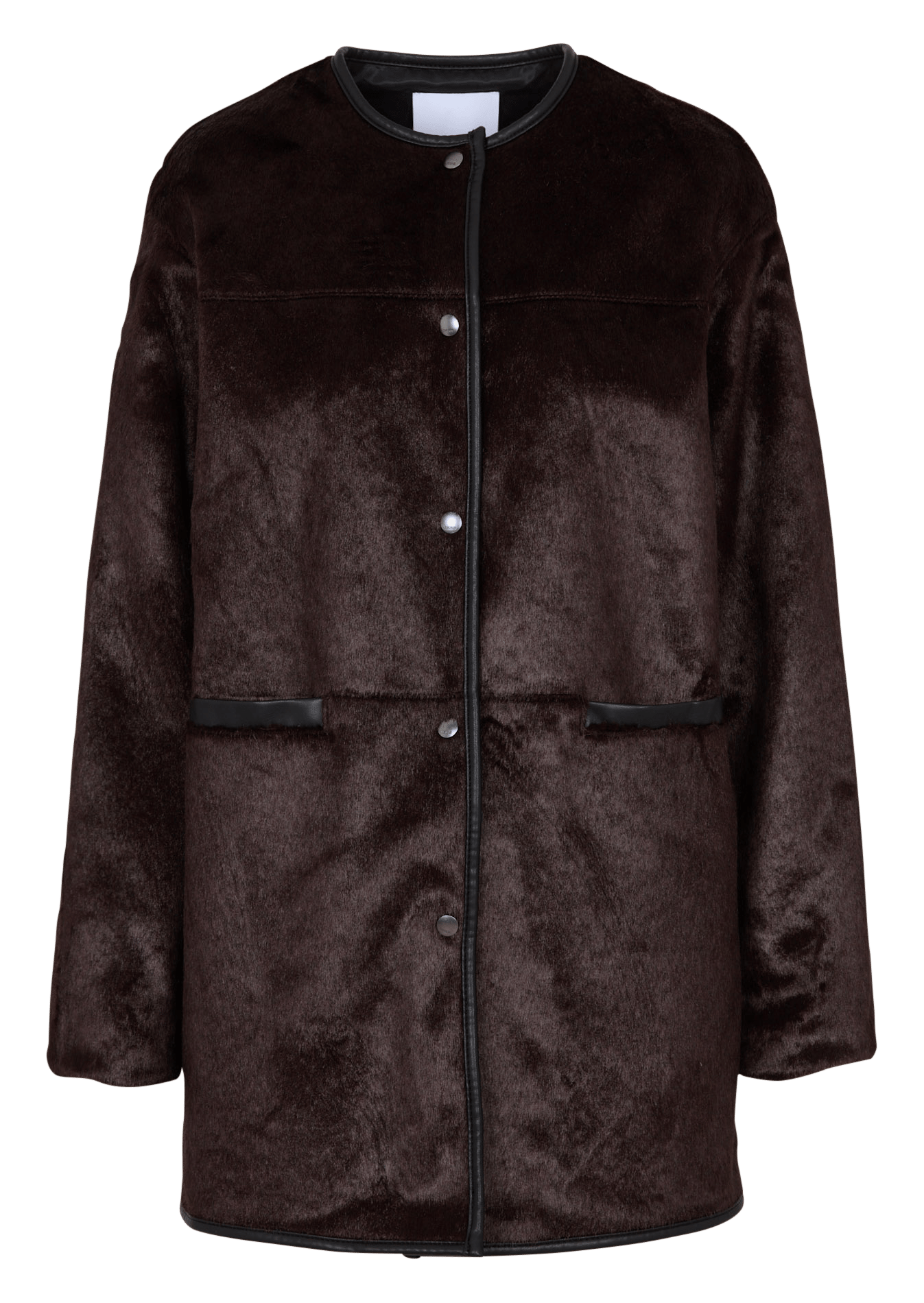 Ruime halflange jas met faux fur-effect IKKS Bruin