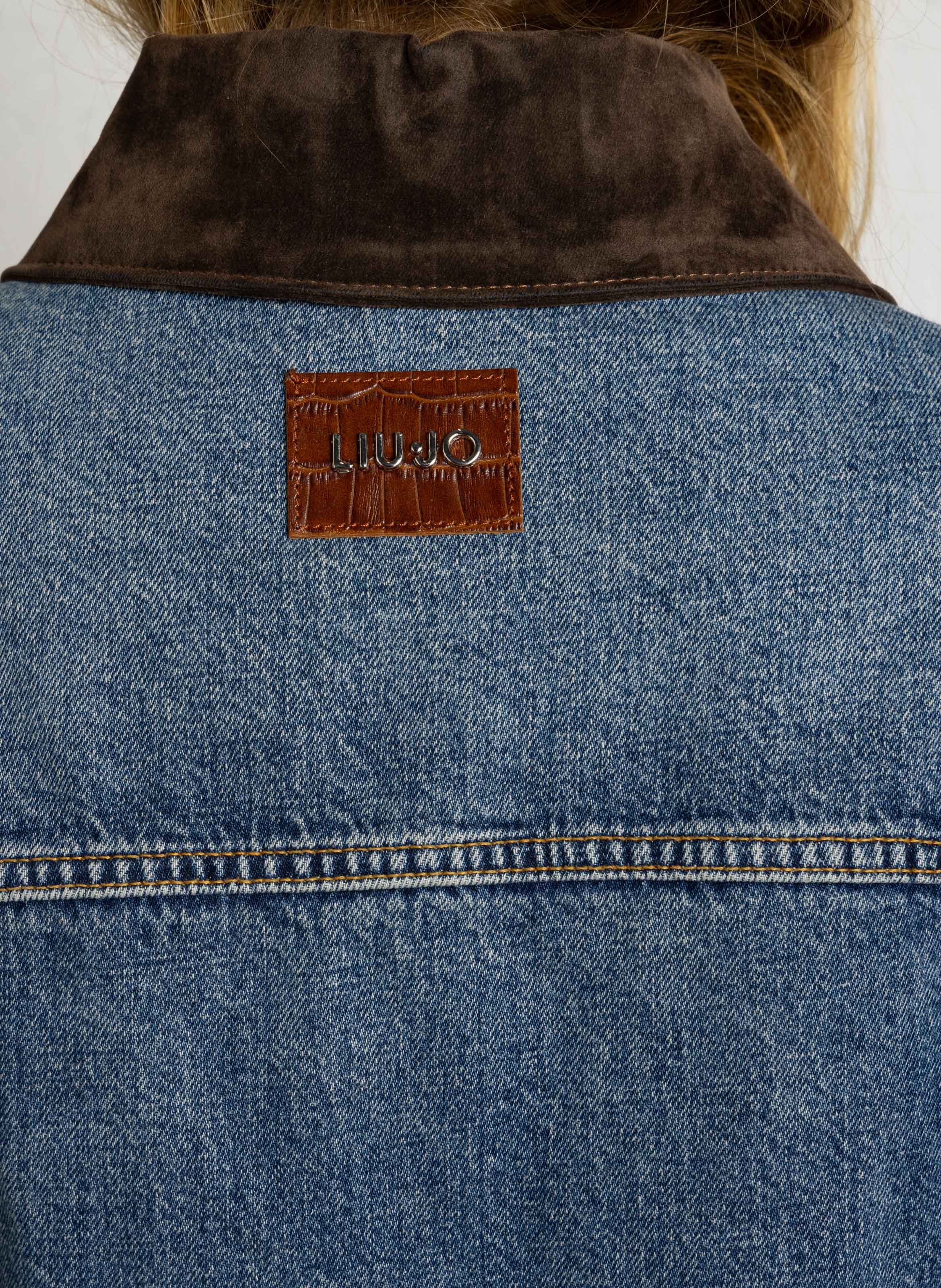 Gerade geschnittene kurze Jeansjacke LIU JO Blau