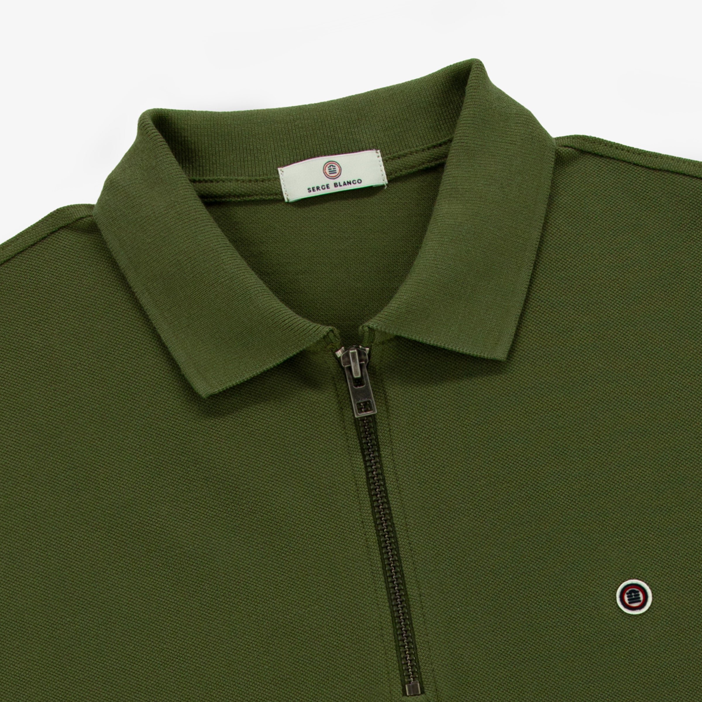 Lino short-sleeved piqué cotton polo shirt SERGE BLANCO Khaki