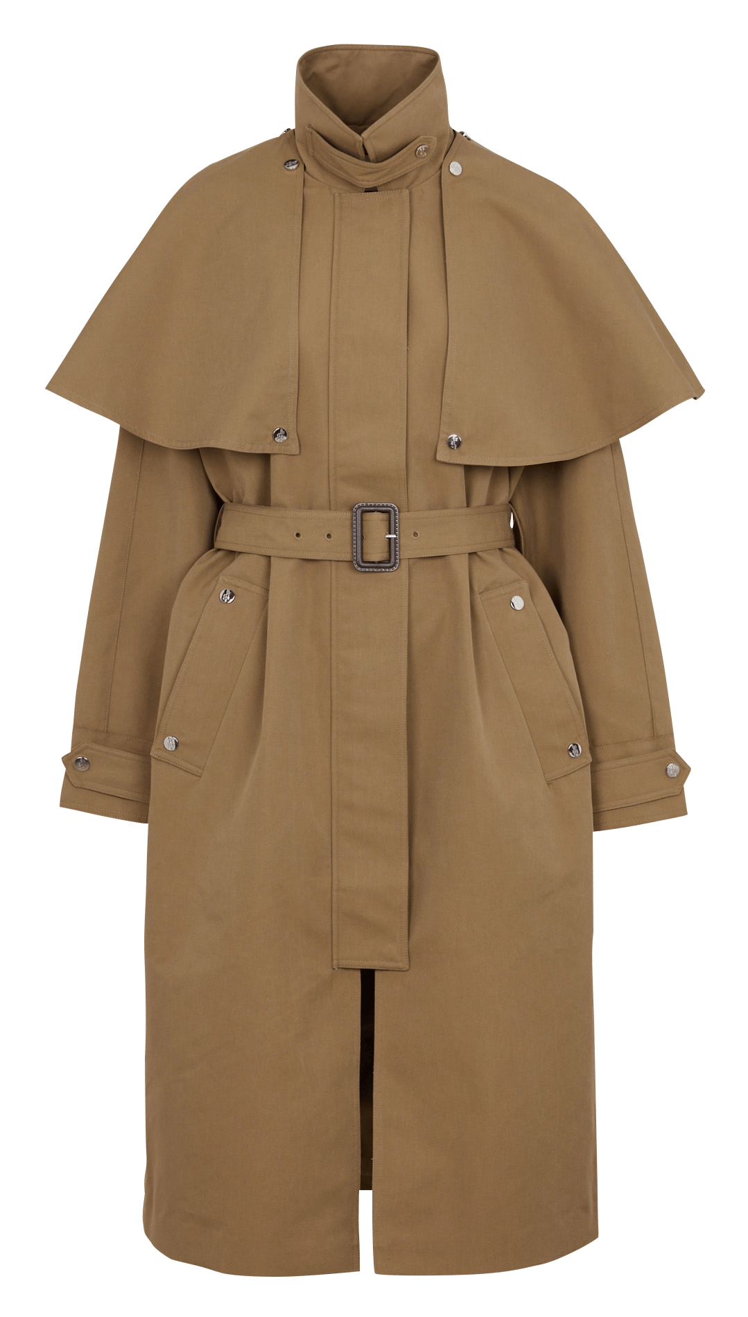 Trench long cintré en coton BERENICE Beige