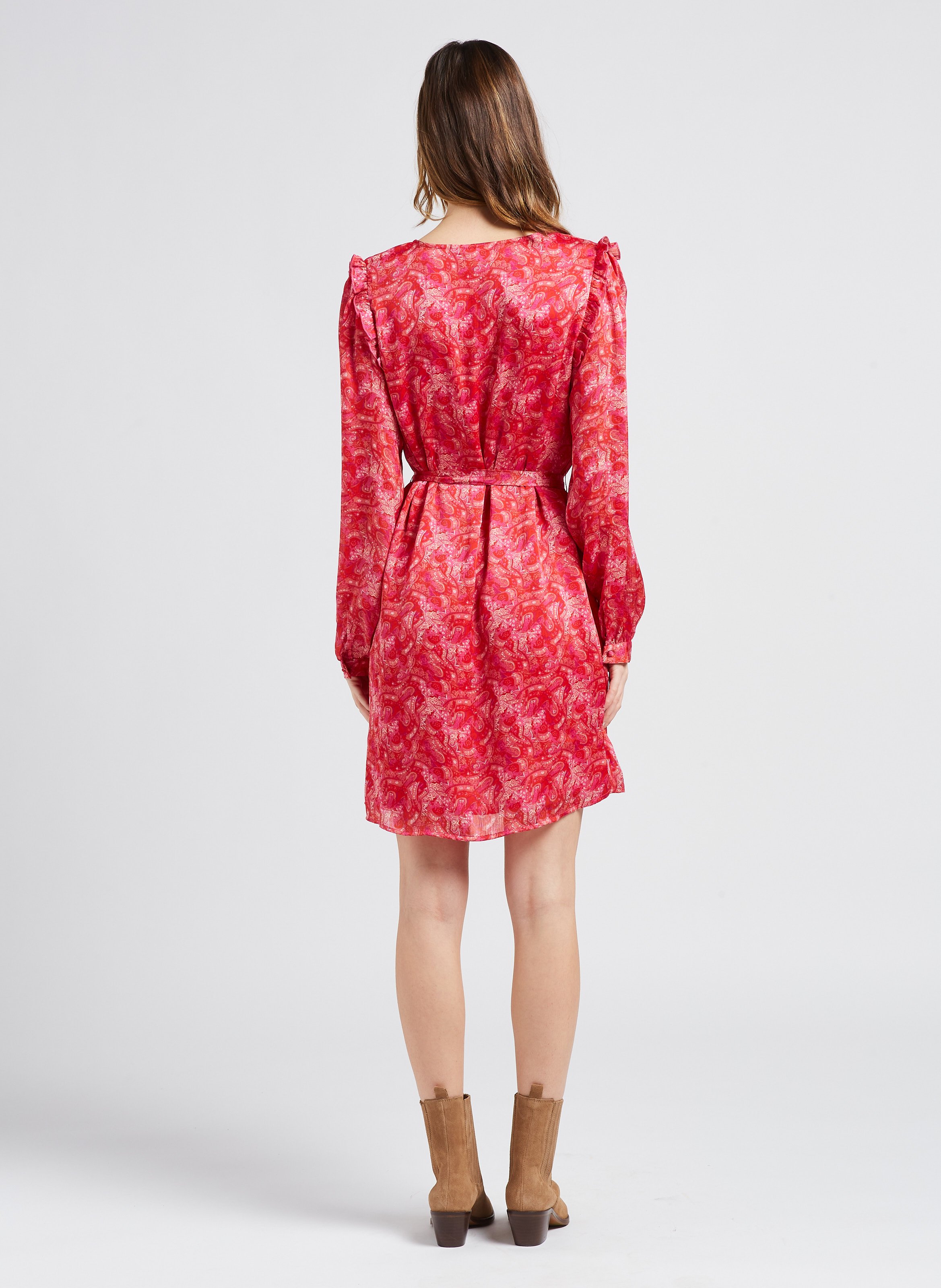 Robe col V droite VILA Rose