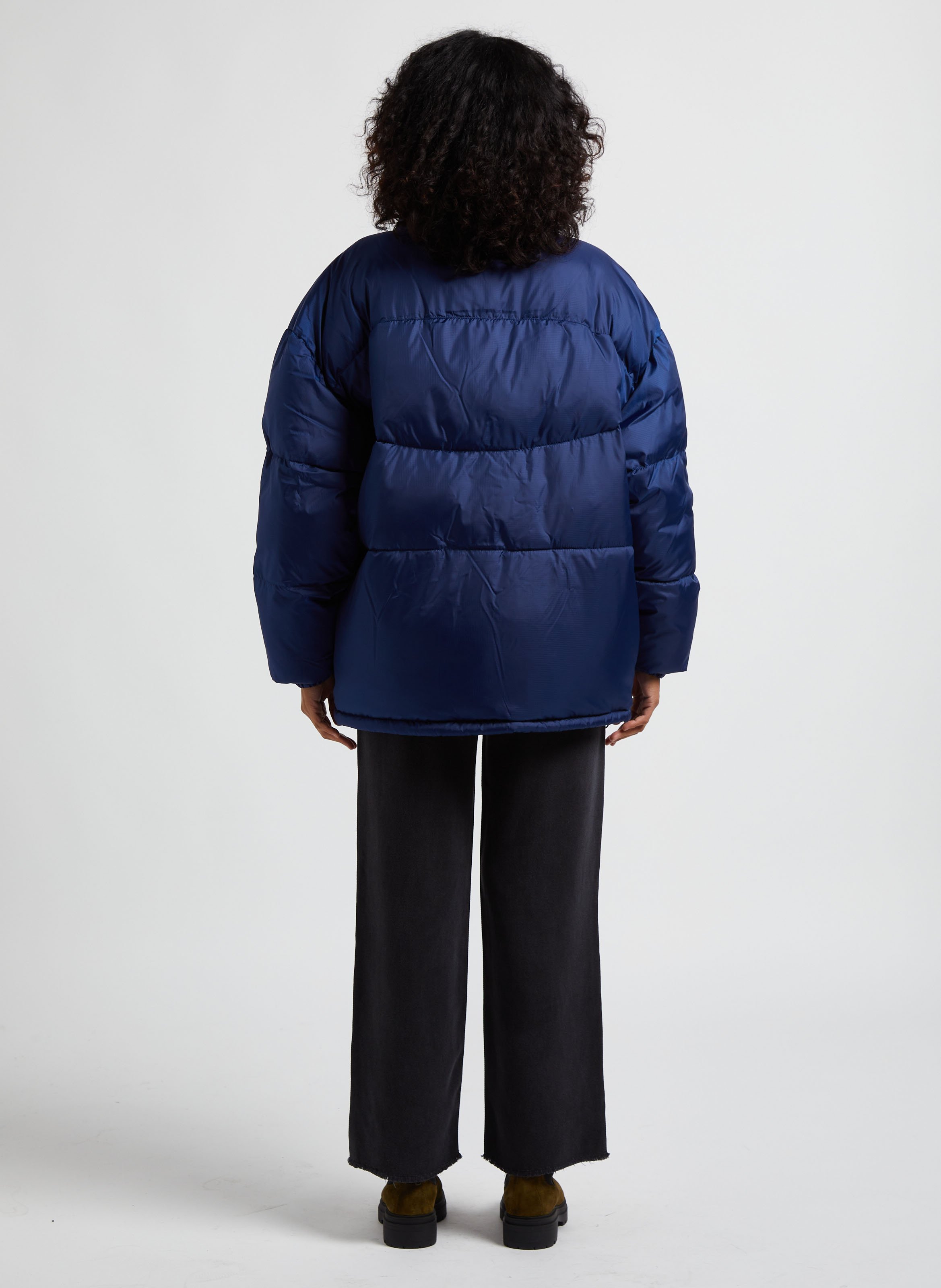 Doudoune oversize col montant Bleu