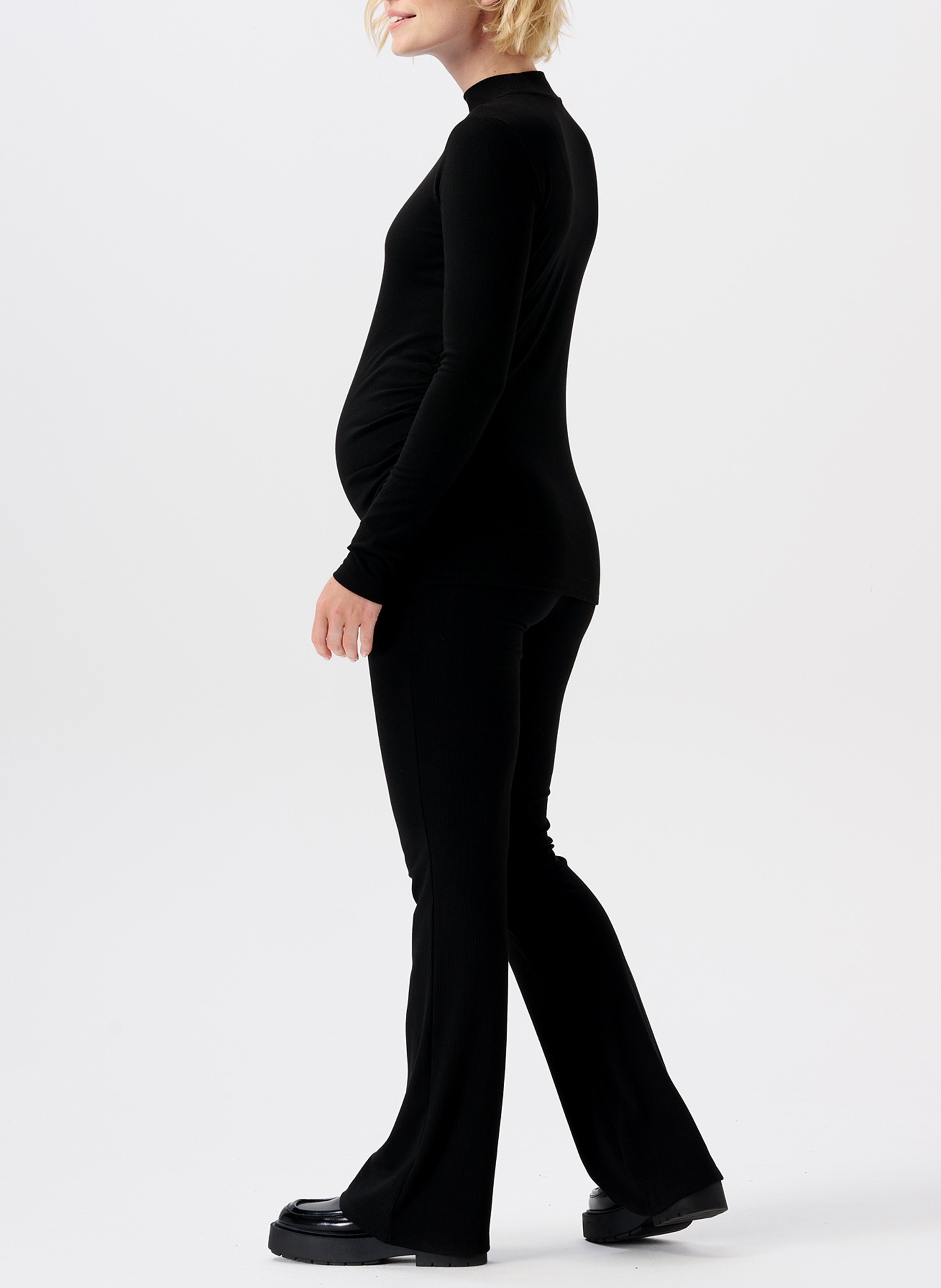 Flared maternity pants Black
