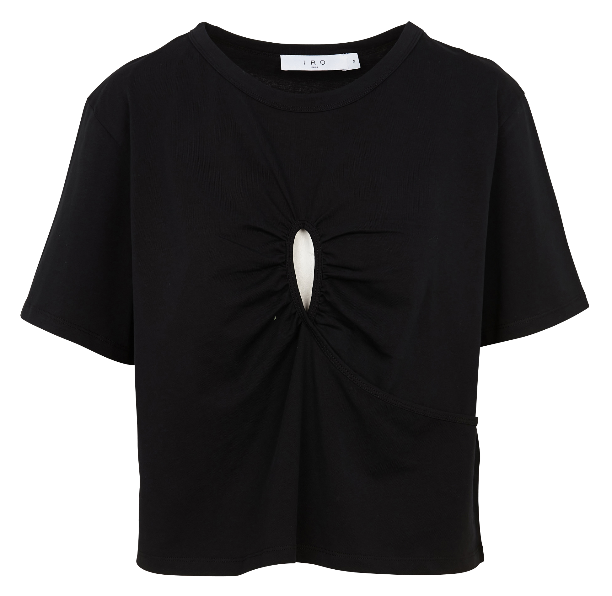 Open cotton T-shirt with gathers IRO Black
