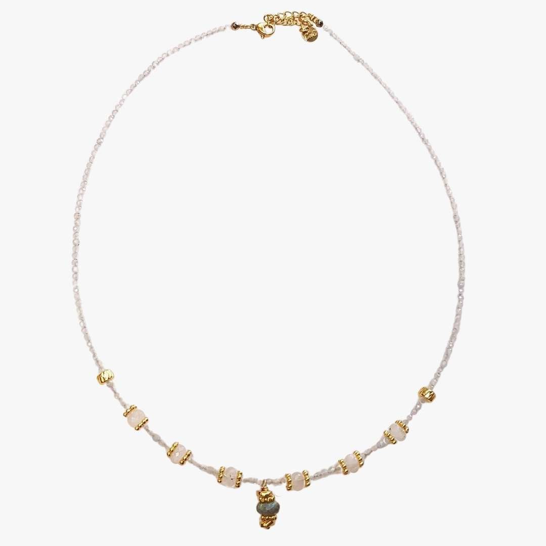 Indian agate necklace GINANDGER Green