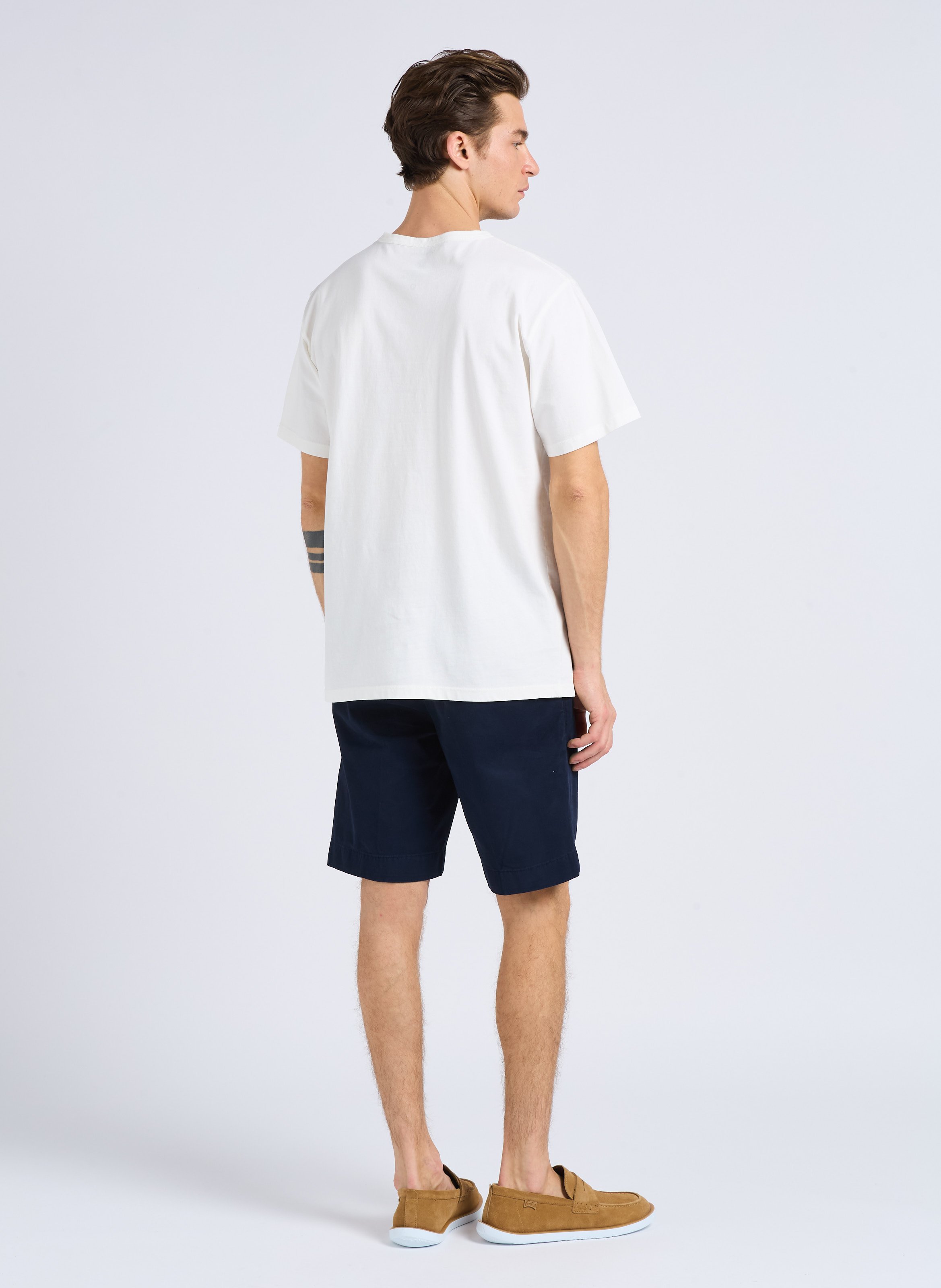 Straight-leg hem-effect cotton shorts HACKETT Blue