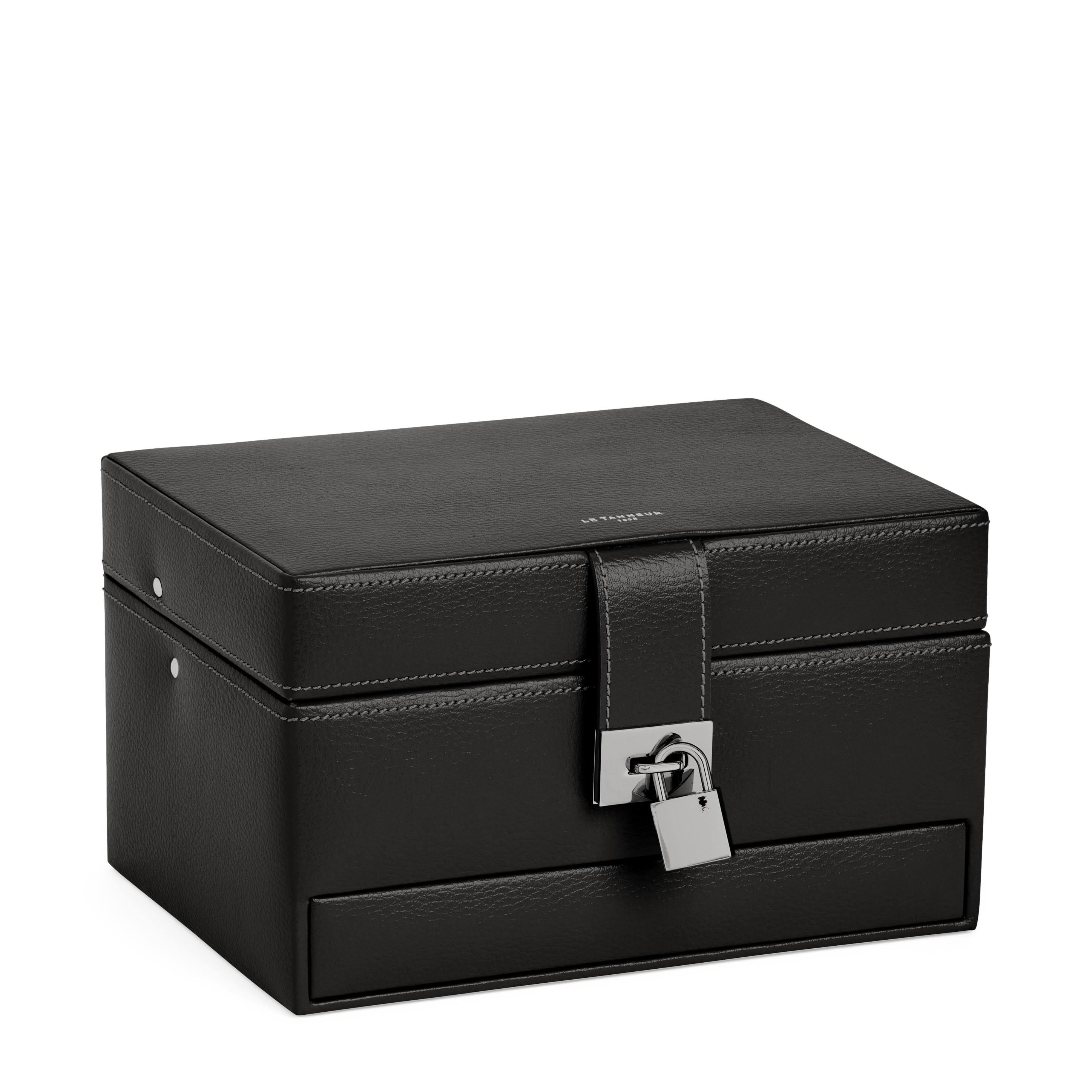 Medium-sized leather jewelry box LE TANNEUR