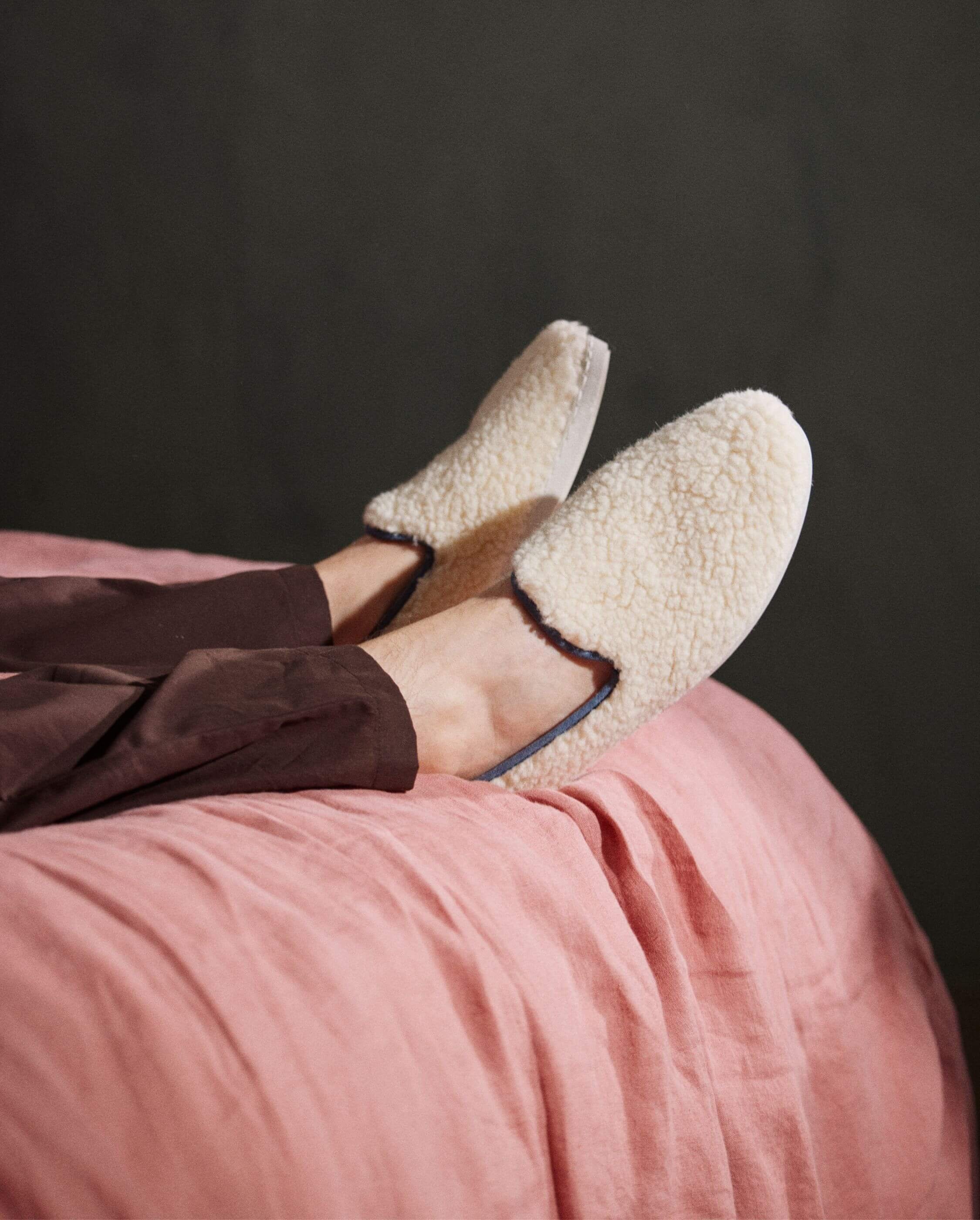 Men's wool bouclé slipper, white denim ANGARDE White