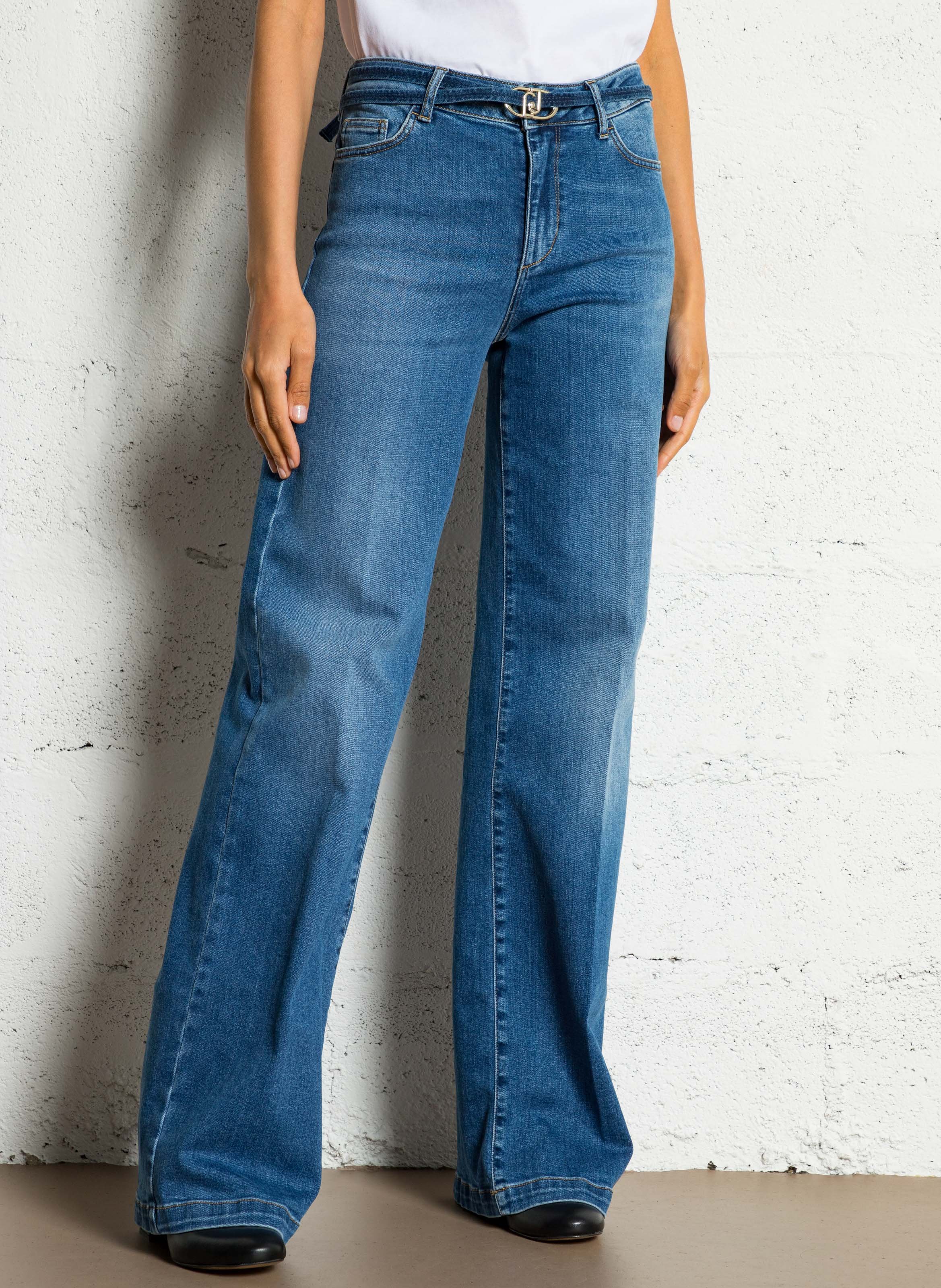 Flared jeans - katoenblend LIU JO Blauw